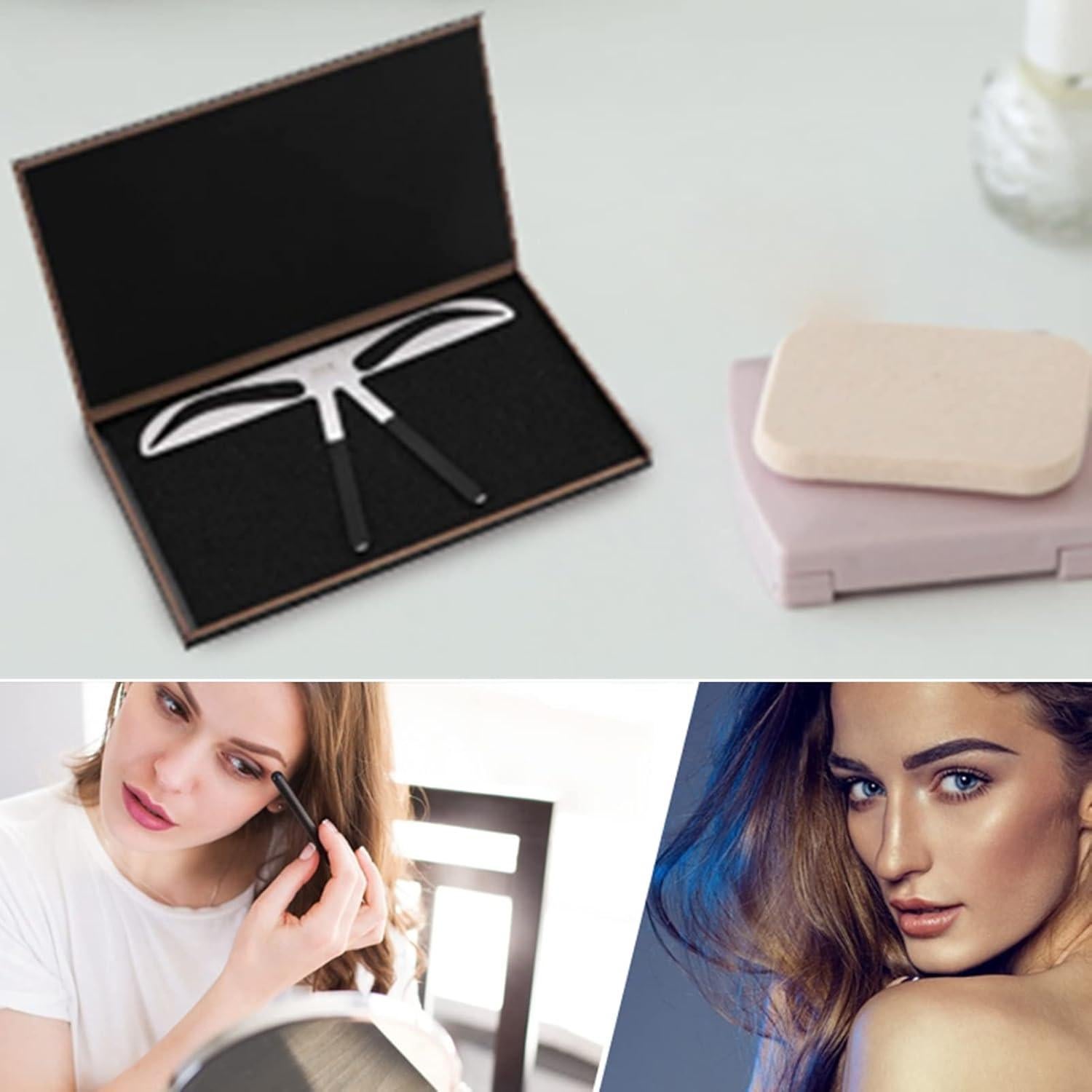 Kit de Plantillas de Cejas Yosoo - Regla Ajustable Reutilizable