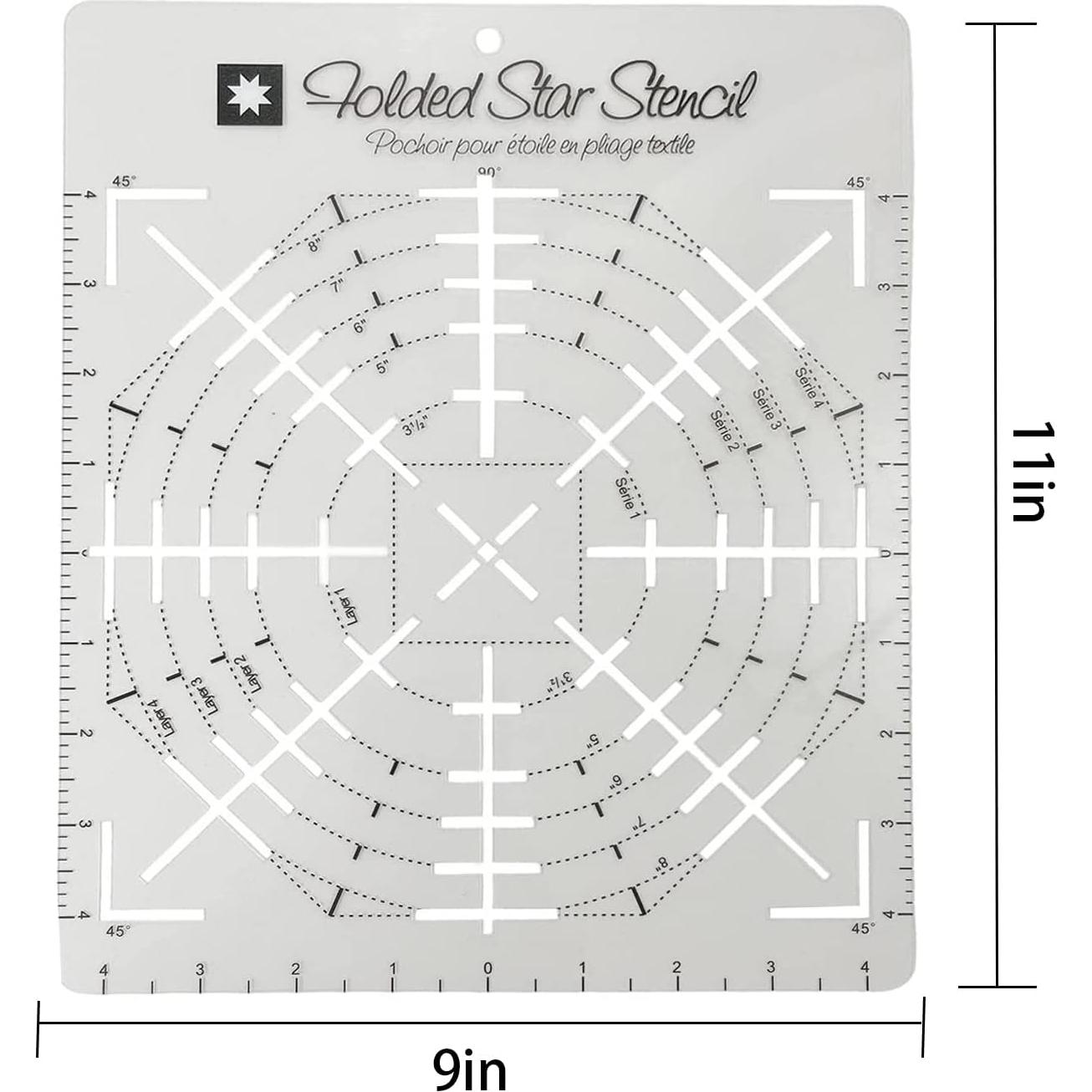 Plantilla de Guía de Estrella Doblada Hetenoyo 22.86x27.94cm