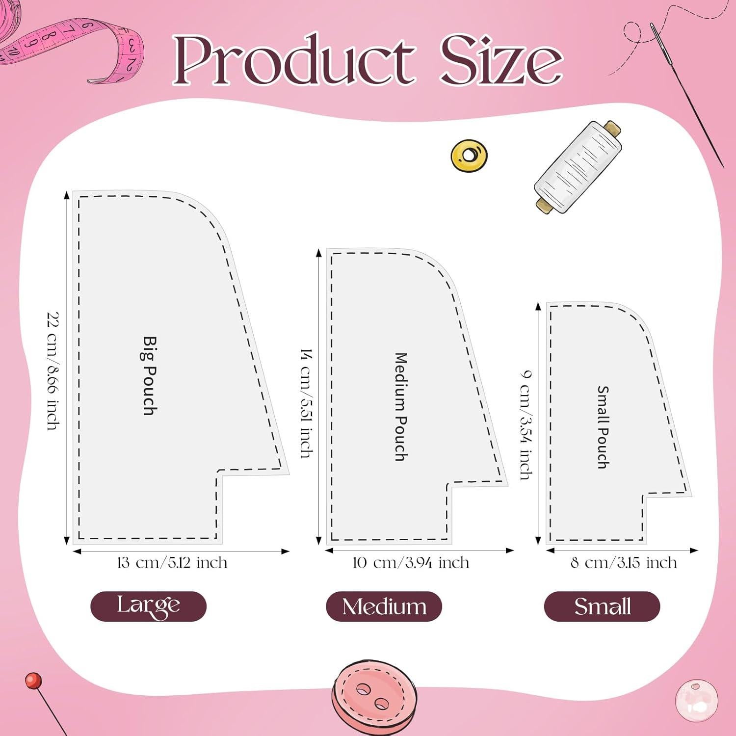 Conjunto de 3 Plantillas de Patrones de Bolsos TXIN - 3 Tamaños