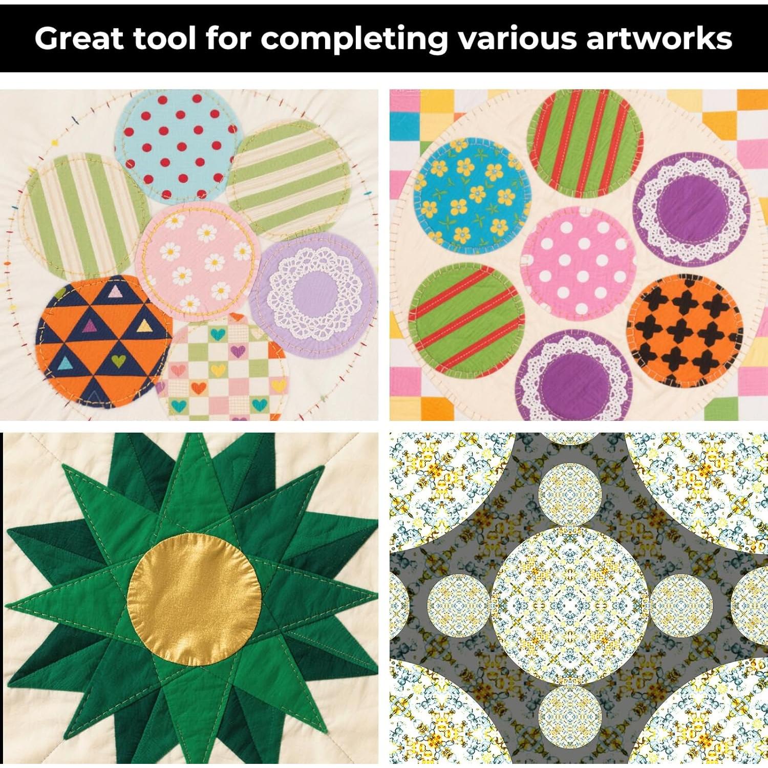 Set de 6 Plantillas Circulares Acrílico 1-6 Pulgadas para Acolchado