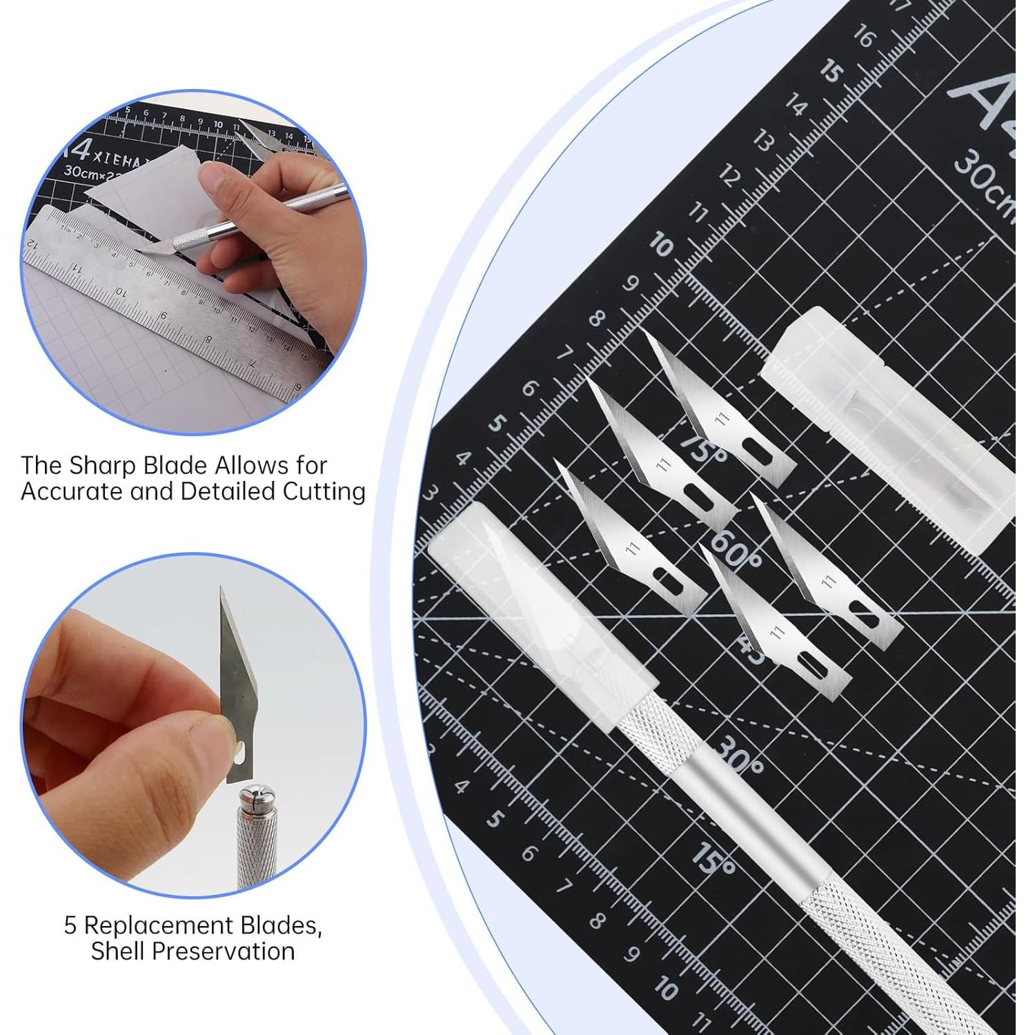 Kit de Cortador de Tela Smgda con Alfombrilla A4 y Cuchillos