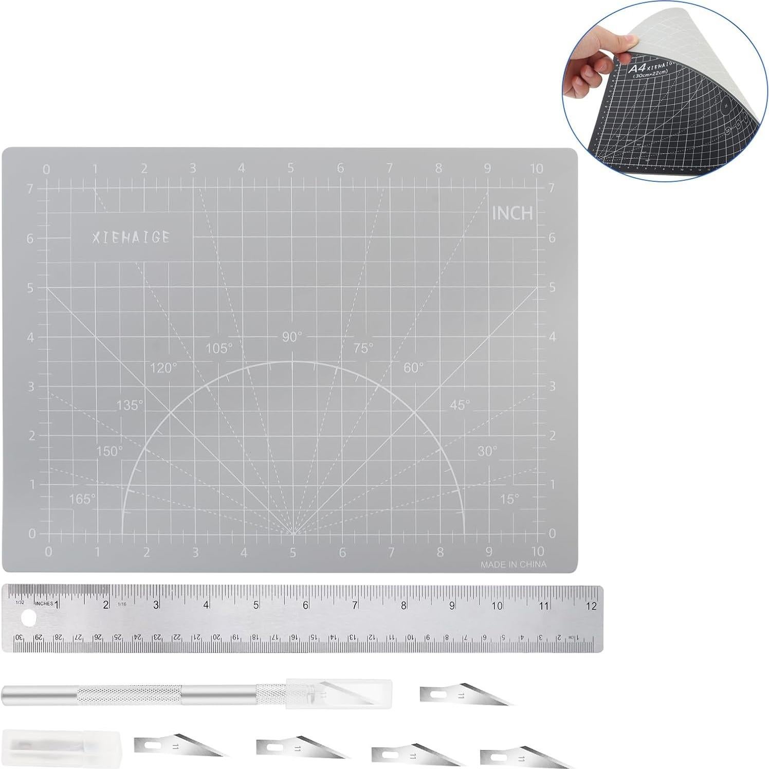 Kit de Cortador de Tela Smgda con Alfombrilla A4 y Cuchillos