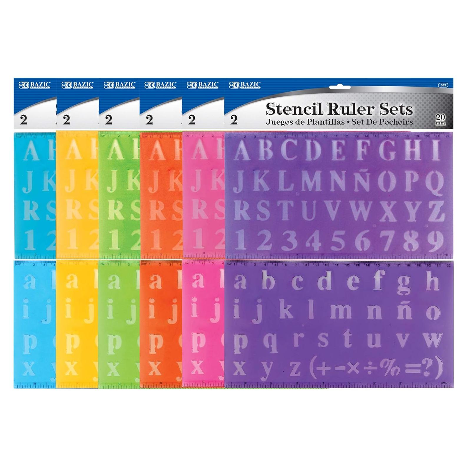 Plantillas de Letras y Números BAZIC 20mm, 1 Unidad Color Aleatorio