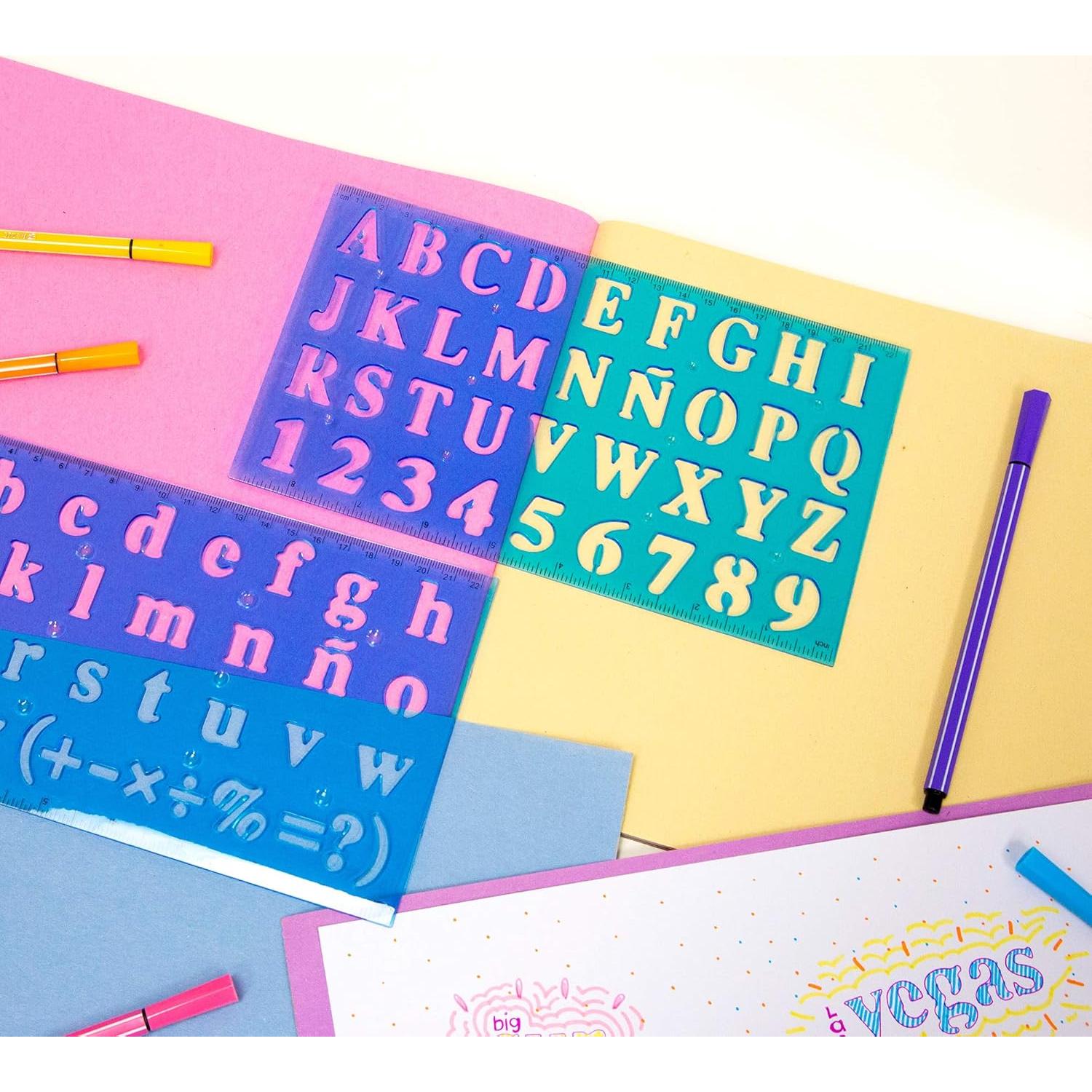 Plantillas de Letras y Números BAZIC 20mm, 1 Unidad Color Aleatorio