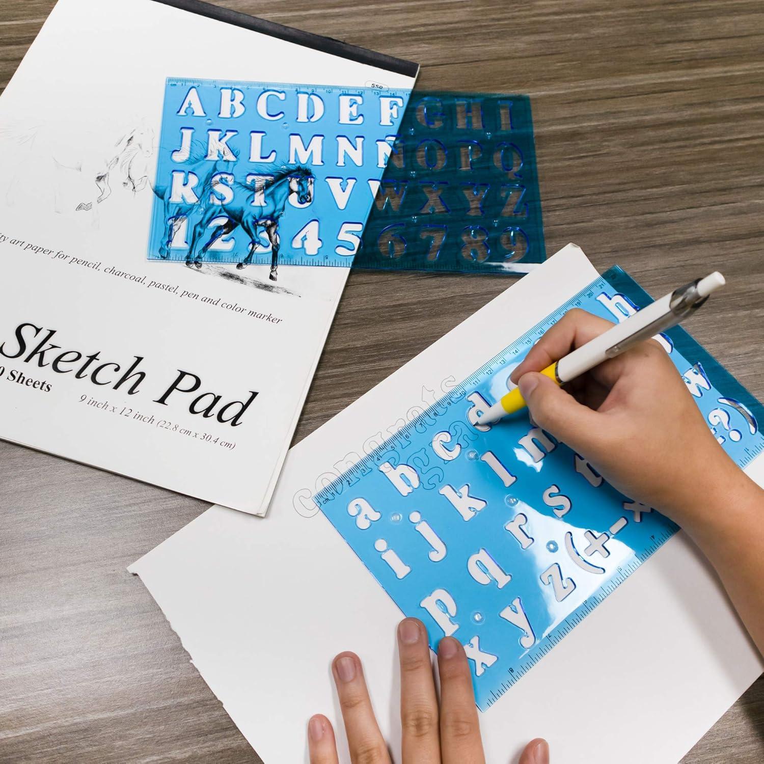 Plantillas de Letras y Números BAZIC 20mm, 1 Unidad Color Aleatorio