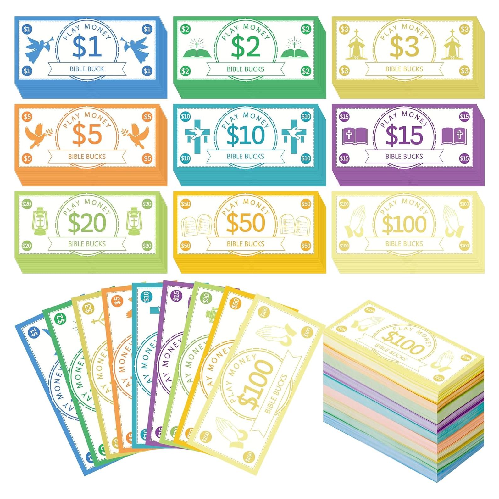Dinero de Juego Religioso EZdhuawuse 900 Billetes Educativos