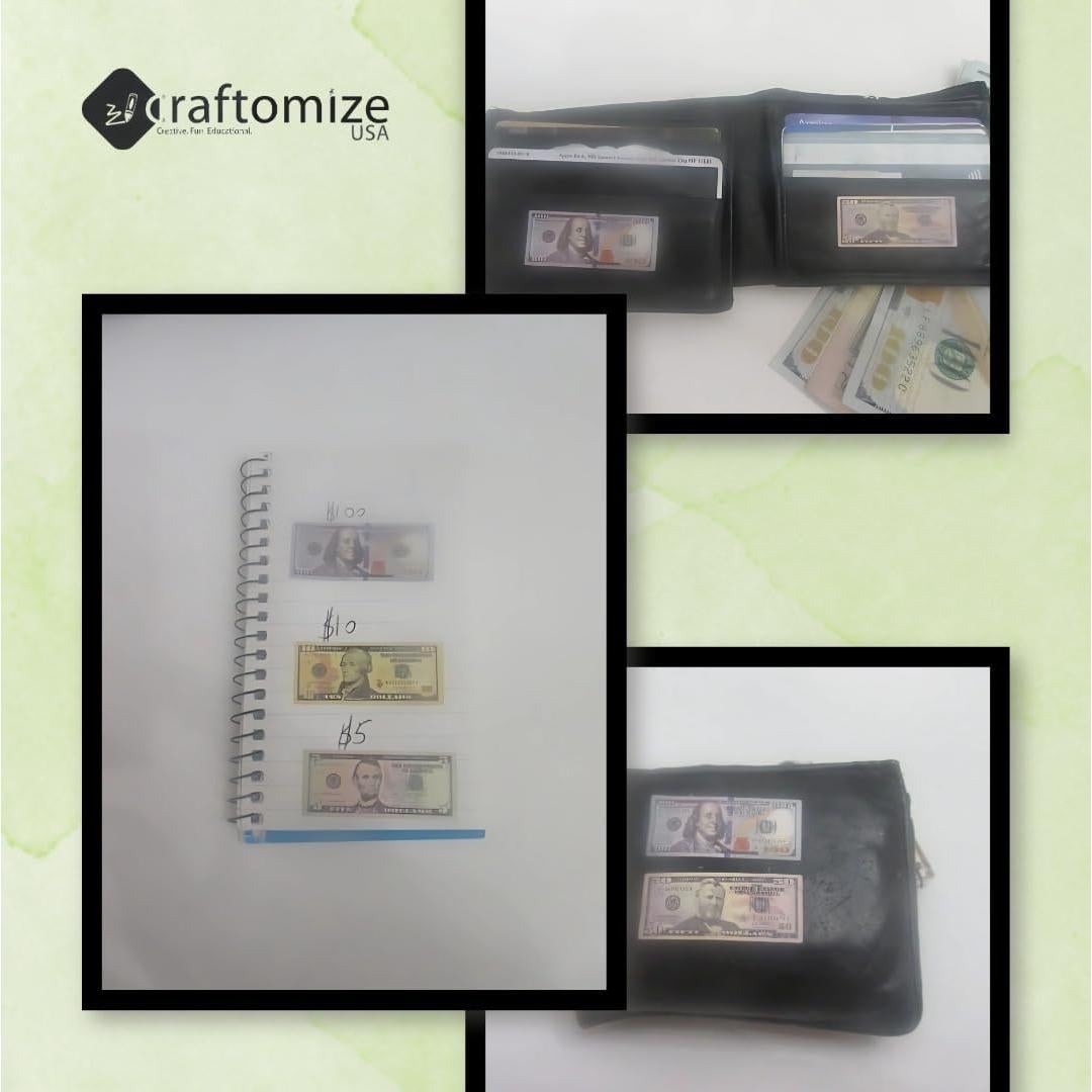 Pegatinas de Billetes de Dólar CraftomizeUSA - 60 Piezas, Vinilo Impermeable