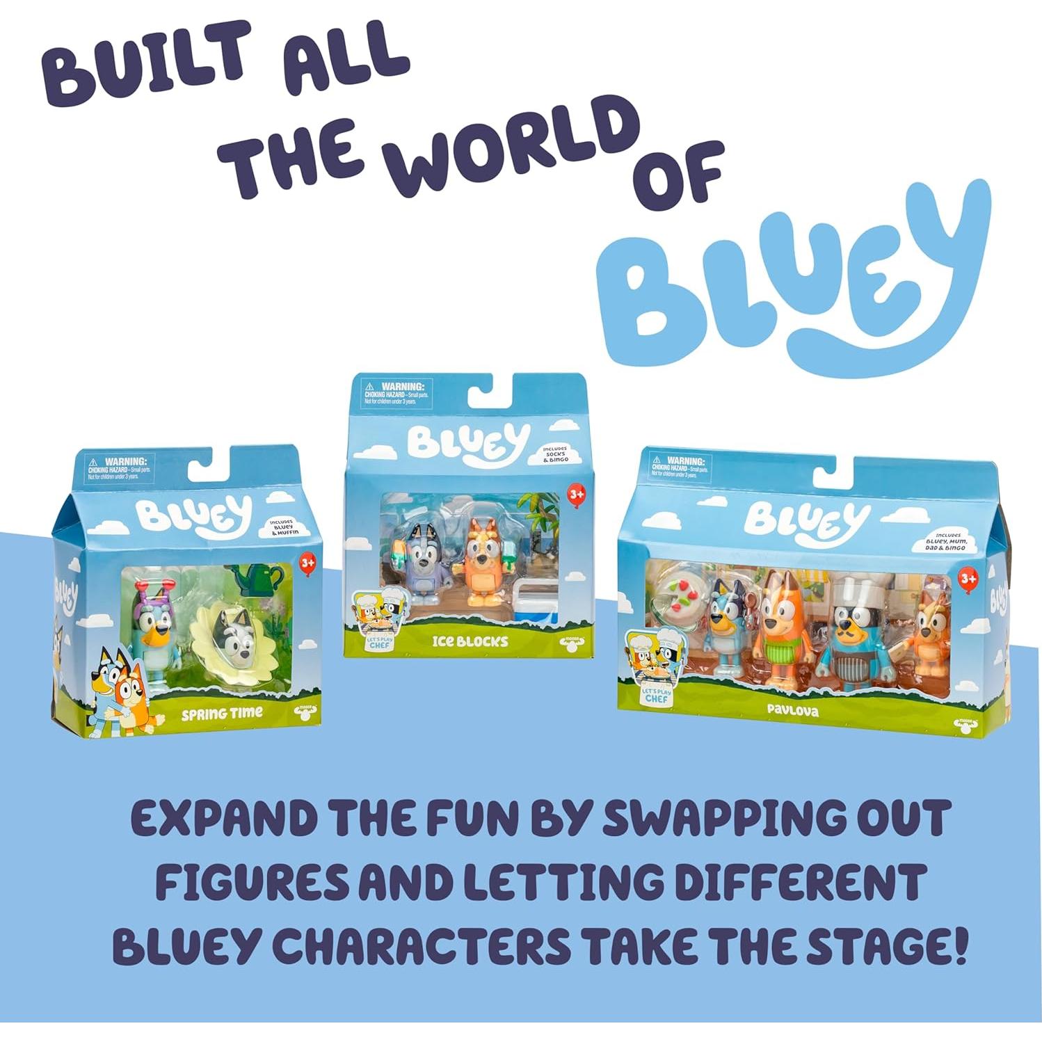 Set de 4 Figuras Bluey Vamos a Jugar Chef - MOOSE TOYS