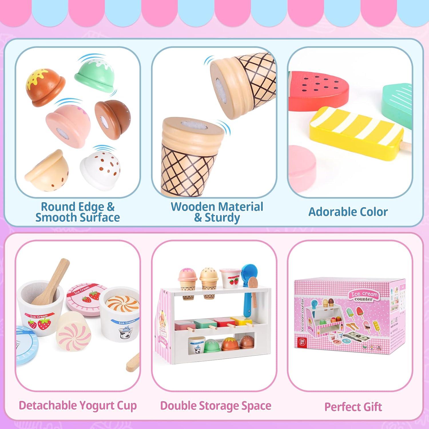 Set de Juego de Helado de Madera Shen Zhen 26.5x14x17.5cm