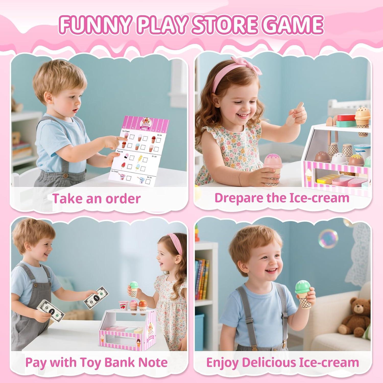 Set de Juego de Helado de Madera Shen Zhen 26.5x14x17.5cm