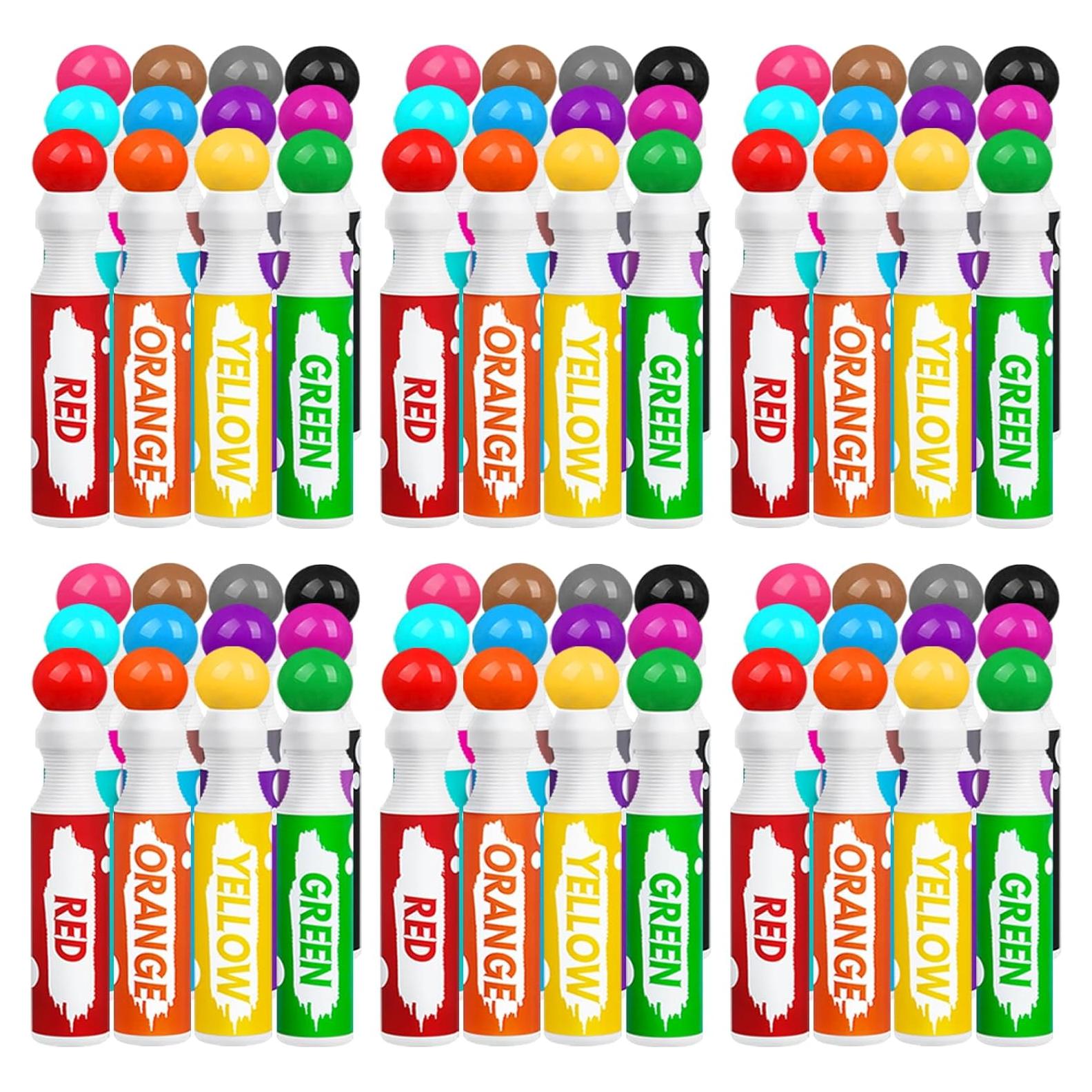 Marcadores de Puntos Vakuny 72pcs Lavables para Niños 40ml