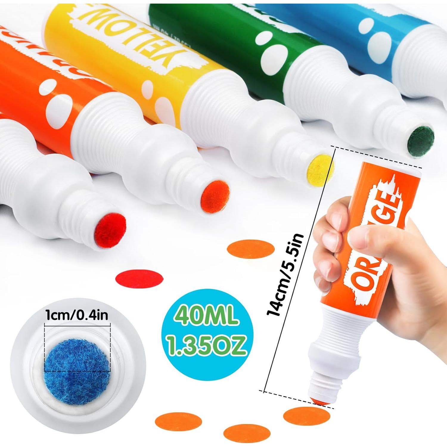 Marcadores de Puntos Vakuny 72pcs Lavables para Niños 40ml