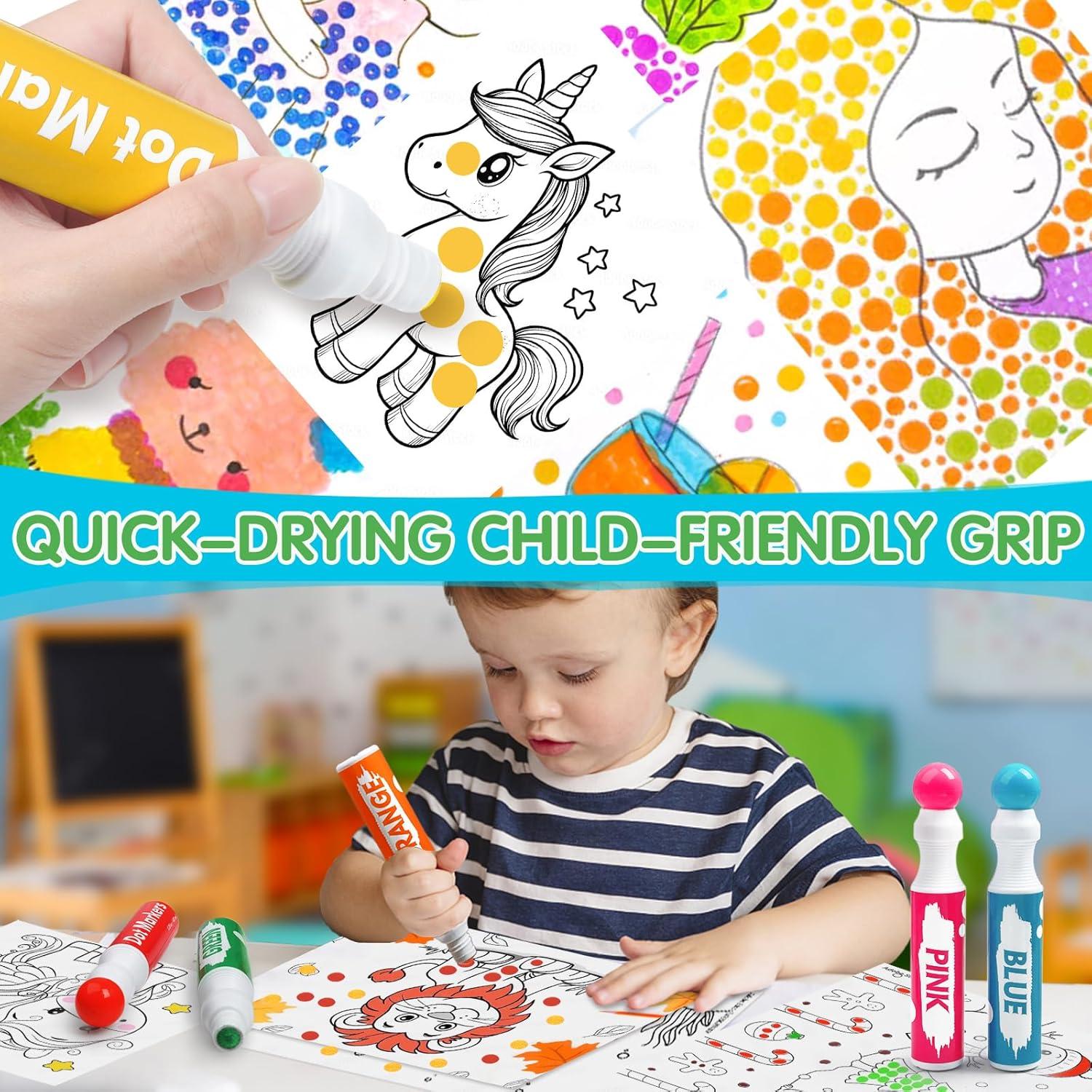 Marcadores de Puntos Vakuny 72pcs Lavables para Niños 40ml