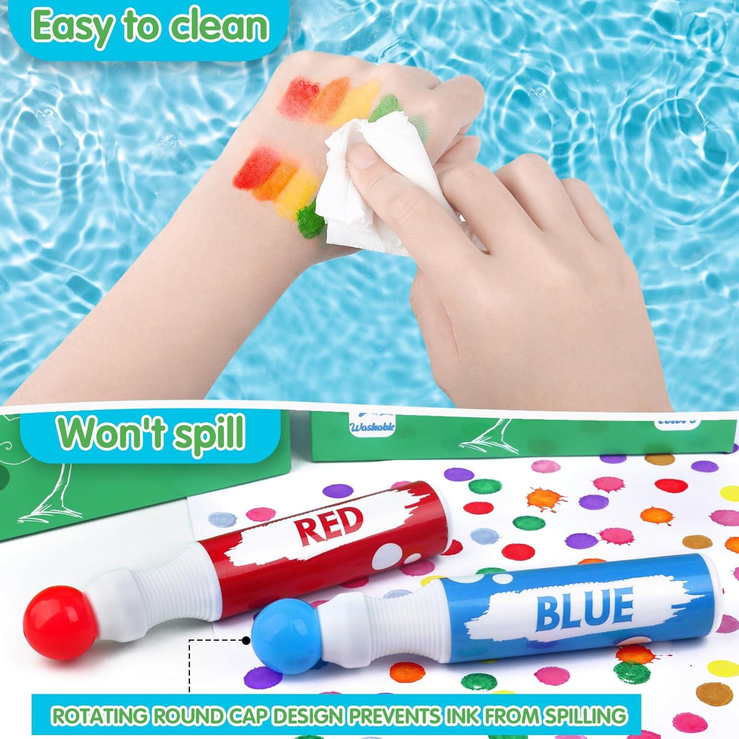 Marcadores de Puntos Vakuny 72pcs Lavables para Niños 40ml