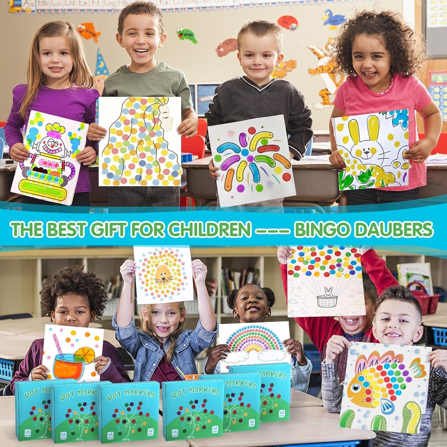 Marcadores de Puntos Vakuny 72pcs Lavables para Niños 40ml