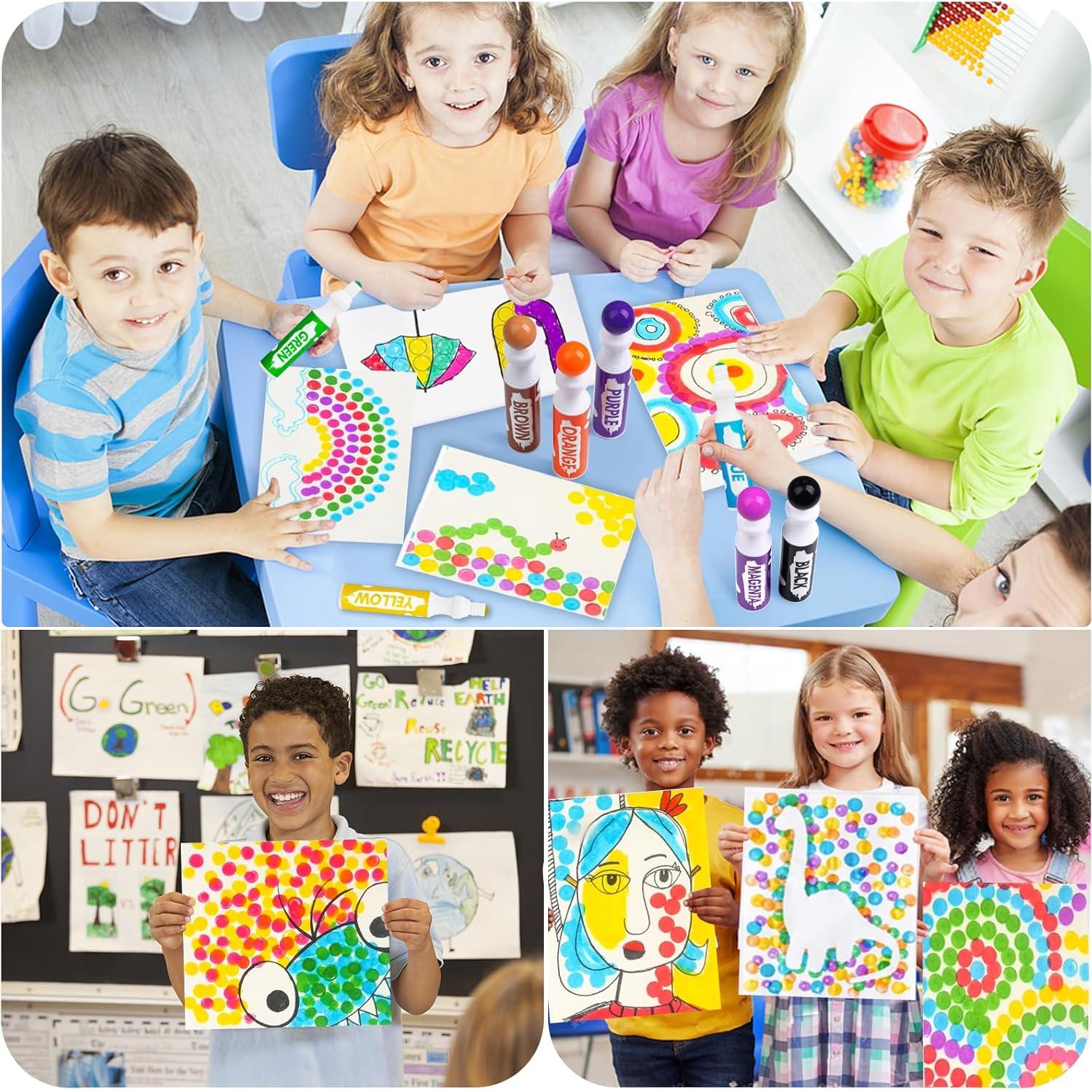 Marcadores de Puntos Vakuny 72pcs Lavables para Niños 40ml