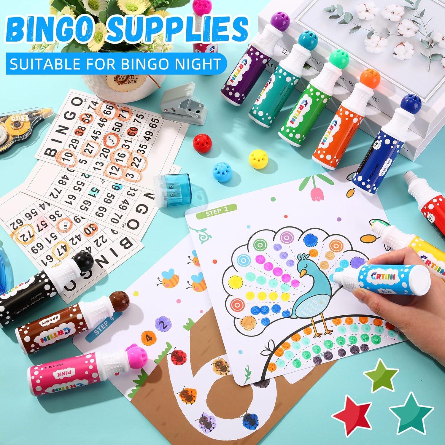 Set de 36 Marcadores de Bingo Crtiin 40ml en 12 Colores