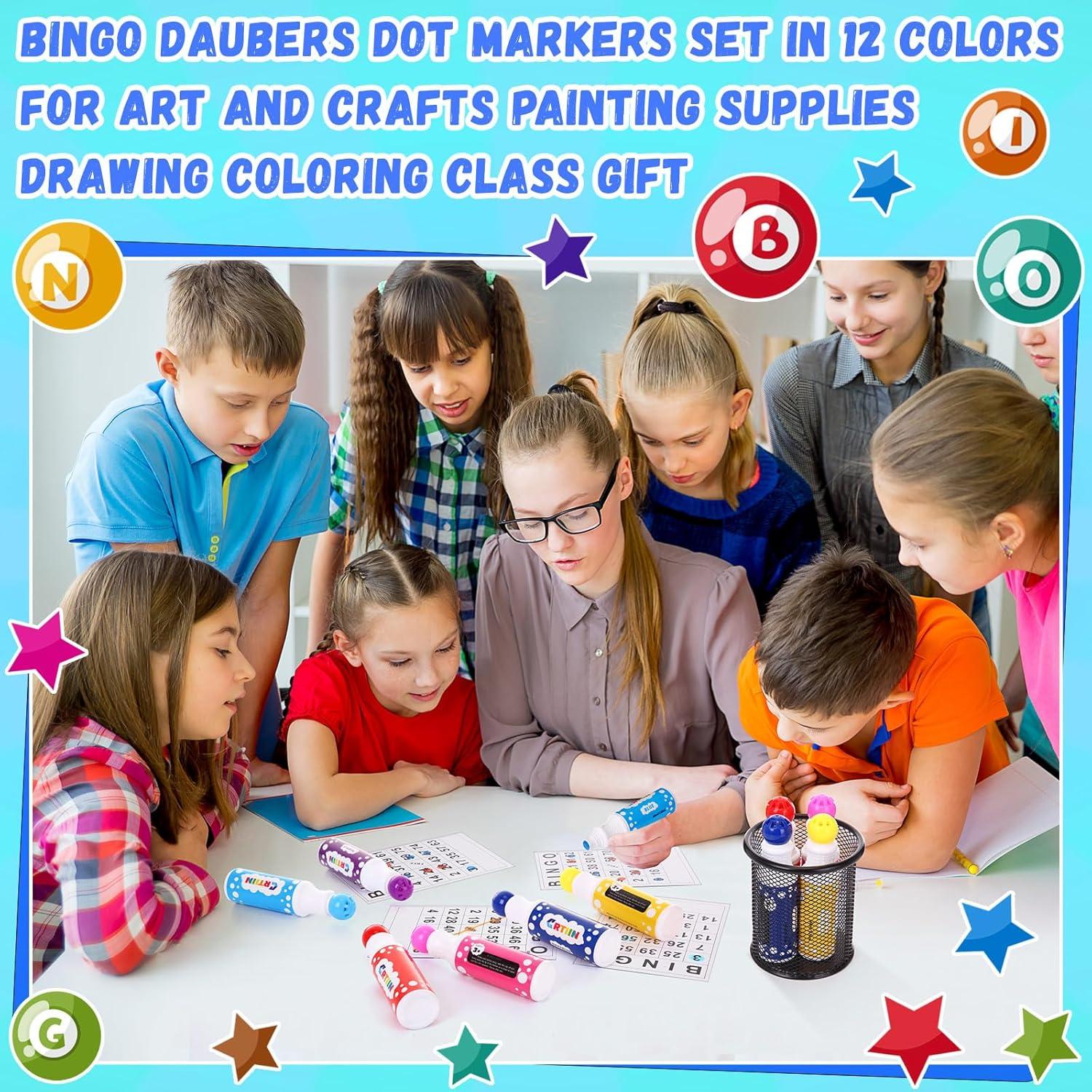 Set de 36 Marcadores de Bingo Crtiin 40ml en 12 Colores