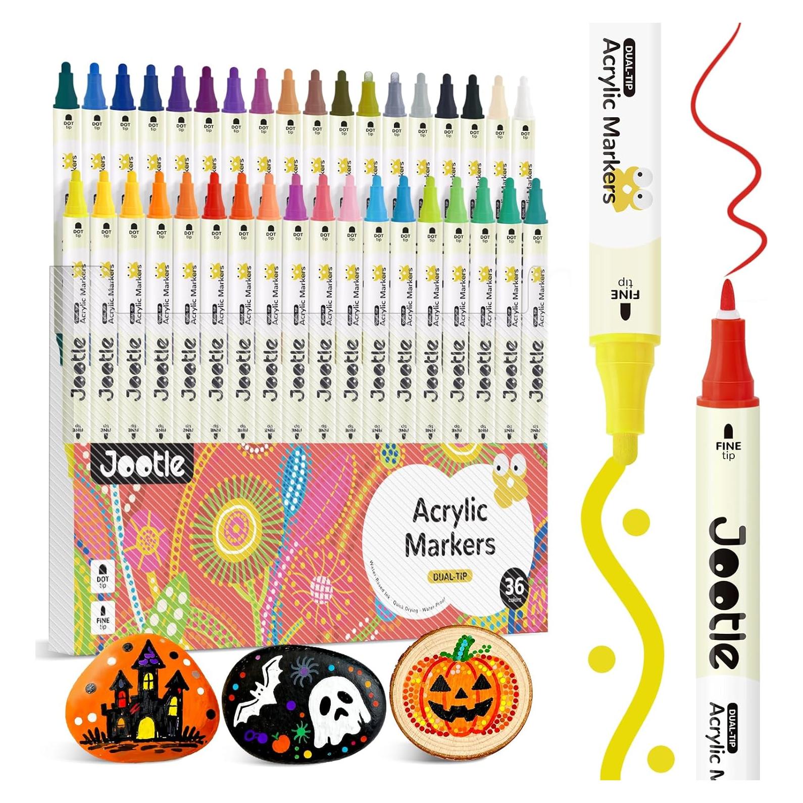 Set de Marcadores Acrílicos Jootle 36 Colores Doble Punta 1-5mm