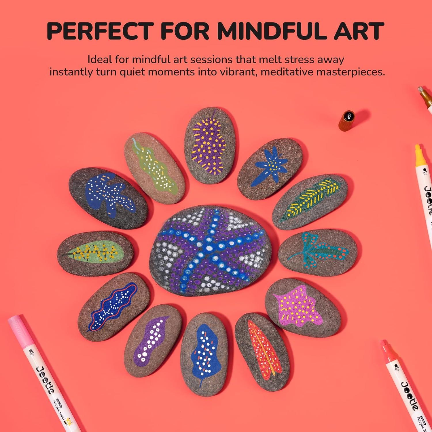 Set de Marcadores Acrílicos Jootle 36 Colores Doble Punta 1-5mm