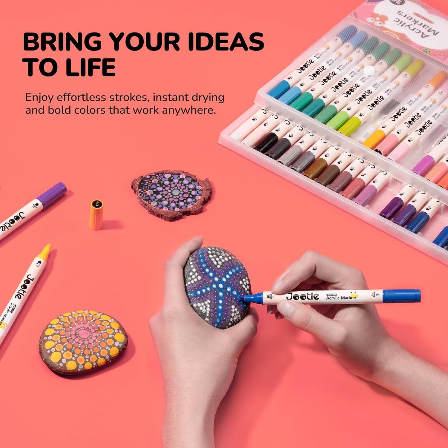 Set de Marcadores Acrílicos Jootle 36 Colores Doble Punta 1-5mm