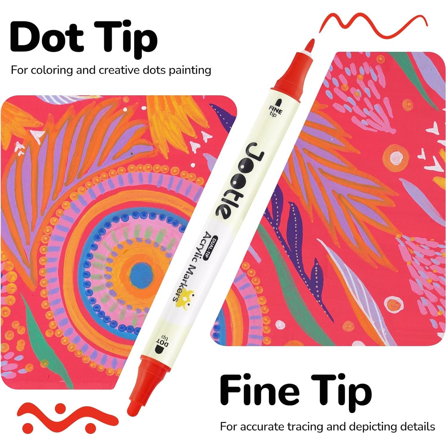 Set de Marcadores Acrílicos Jootle 36 Colores Doble Punta 1-5mm