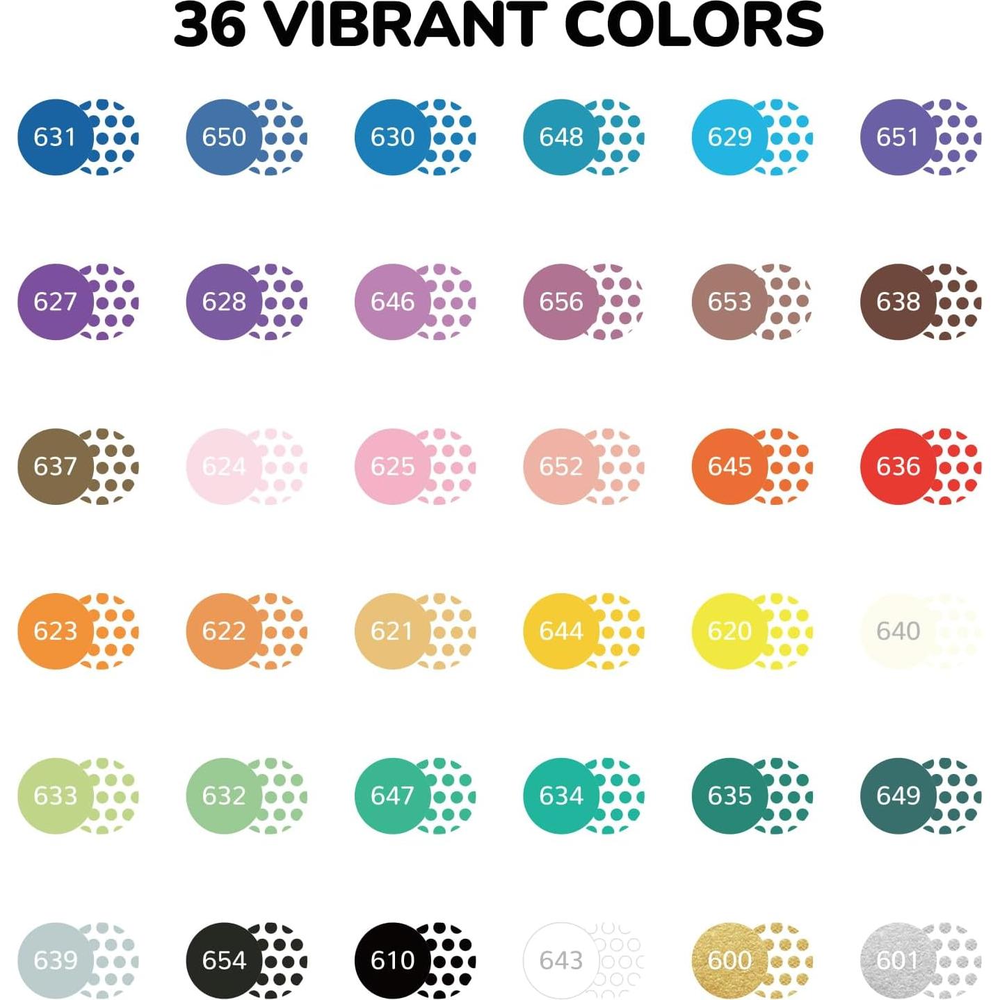 Set de Marcadores Acrílicos Jootle 36 Colores Doble Punta 1-5mm