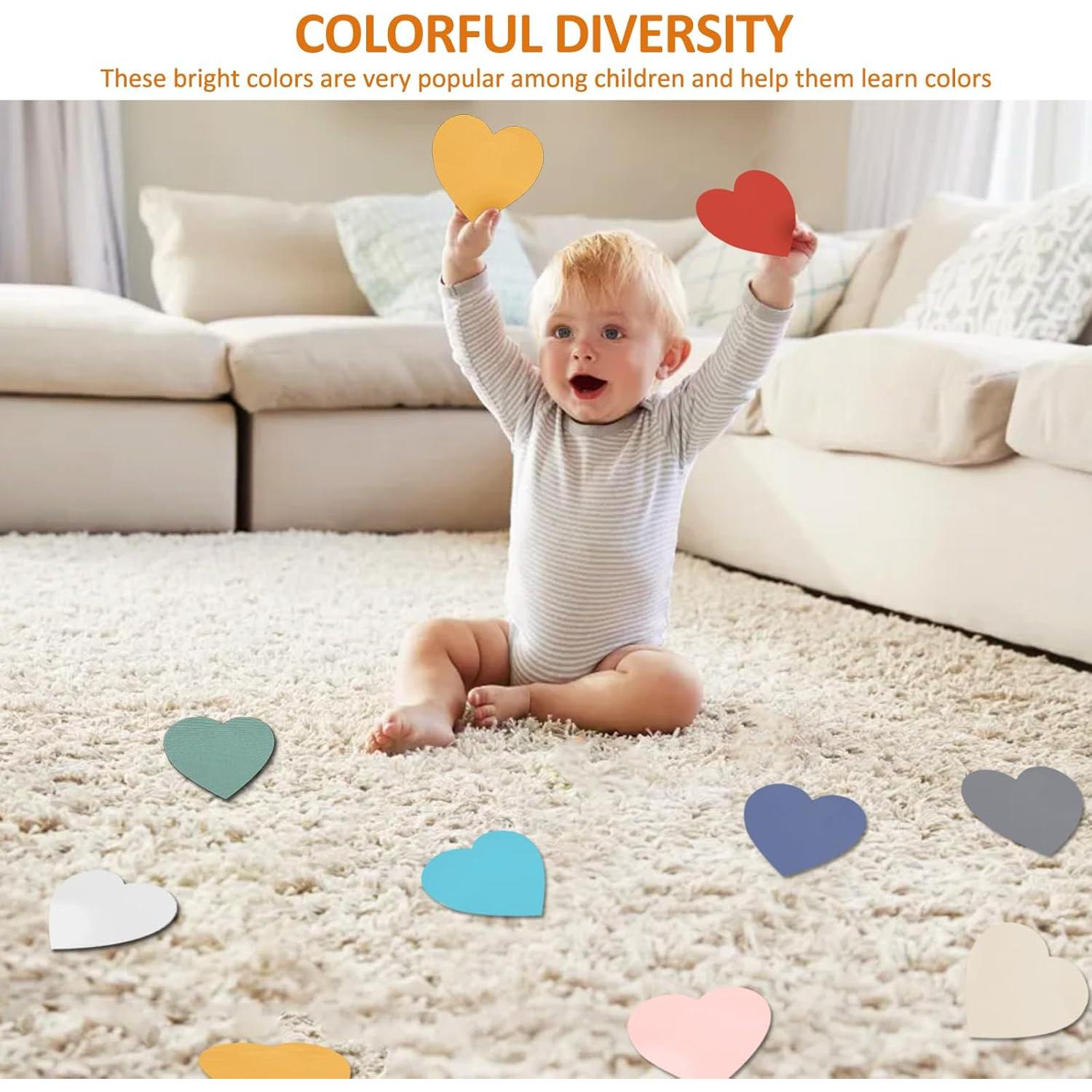 MAXECHO 40 Puntos de Piso Corazón Multicolor 10 cm para Aulas