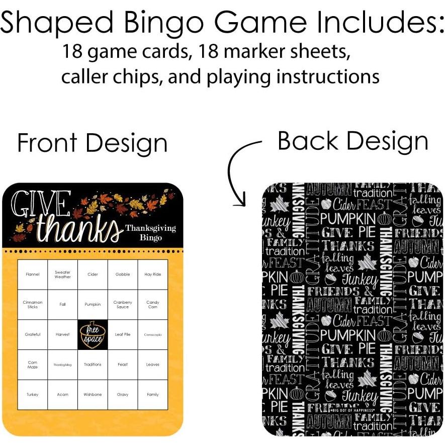 Juego de Bingo Agradece Gran Punto de Felicidad - 18 Tarjetas