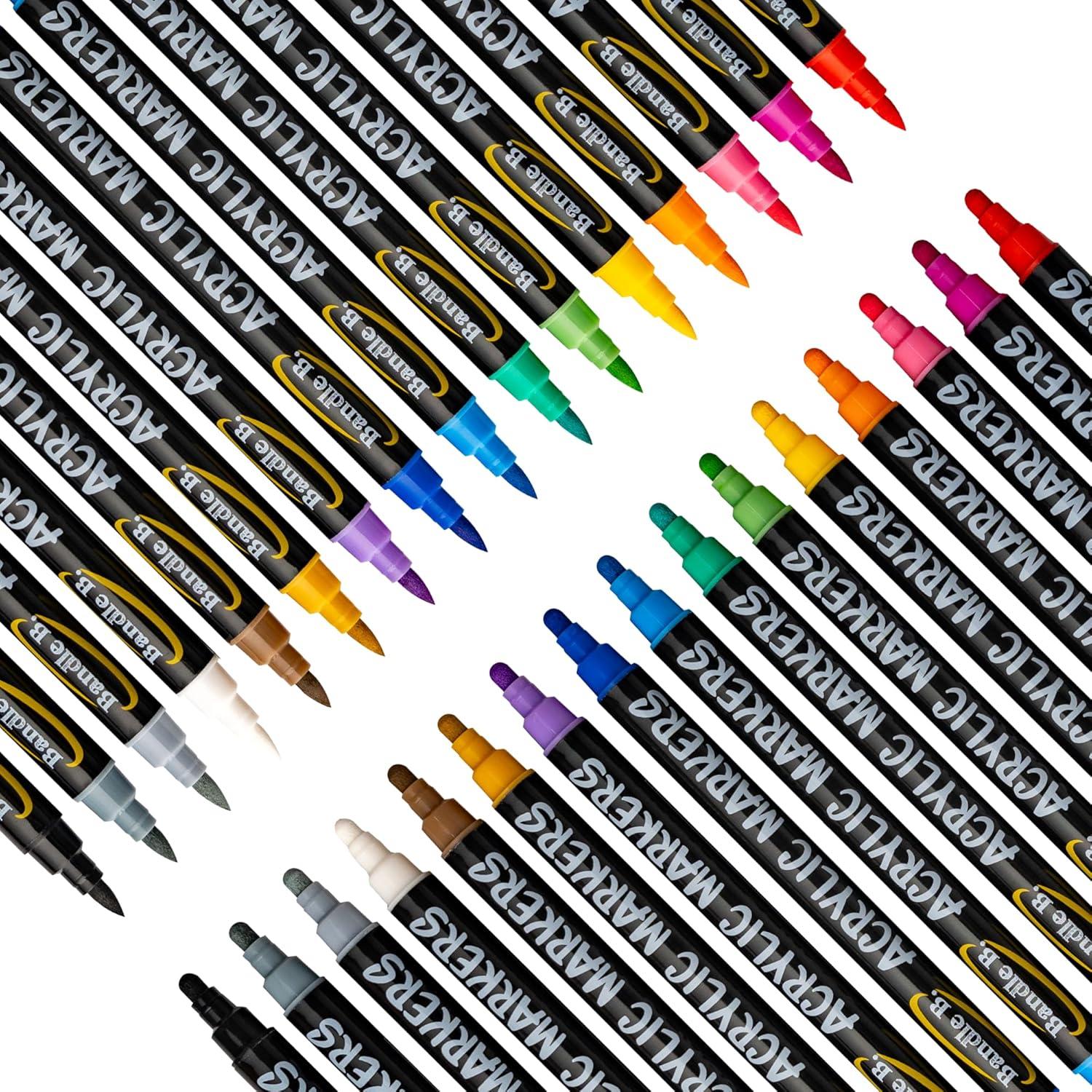 Marcadores de Pintura Acrílica Bandle B. - Set de 16 Doble Punta