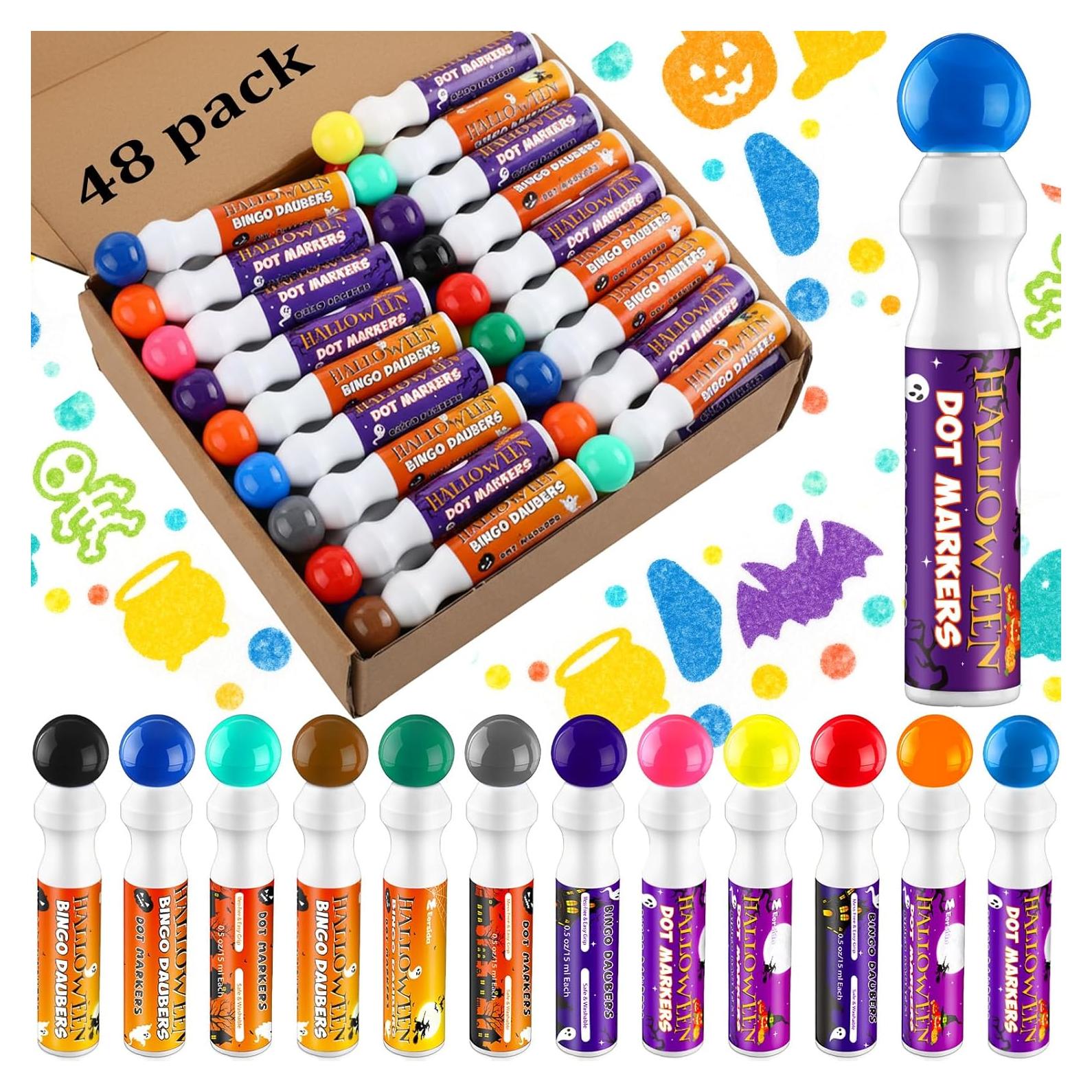 Set de 48 Daubers de Bingo Halloween Eersida 12 Colores