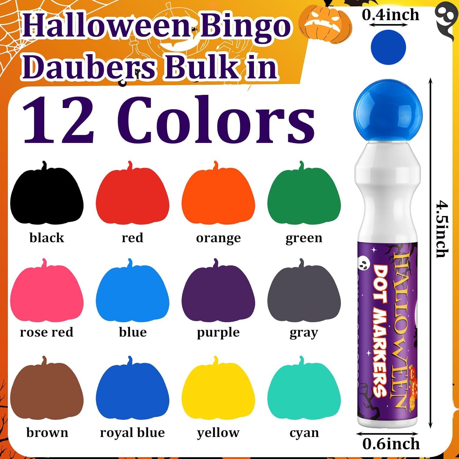 Set de 48 Daubers de Bingo Halloween Eersida 12 Colores