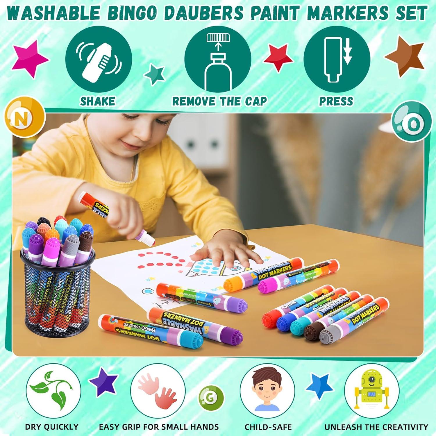 Marcadores de Puntos Crtiin 48 Piezas Lavables para Niños