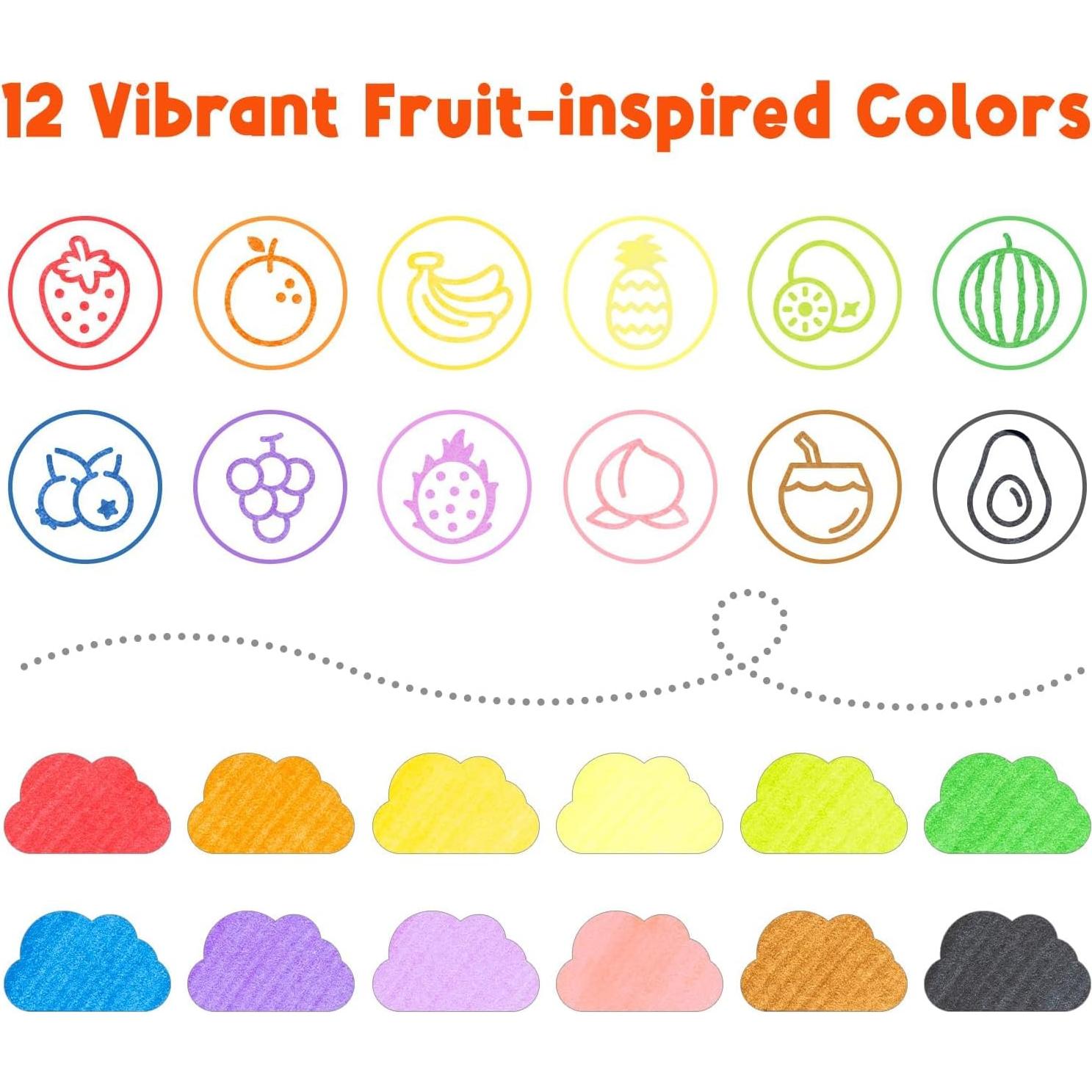 Marcadores Lavables Ohuhu 12 Colores para Niños Punta Doble