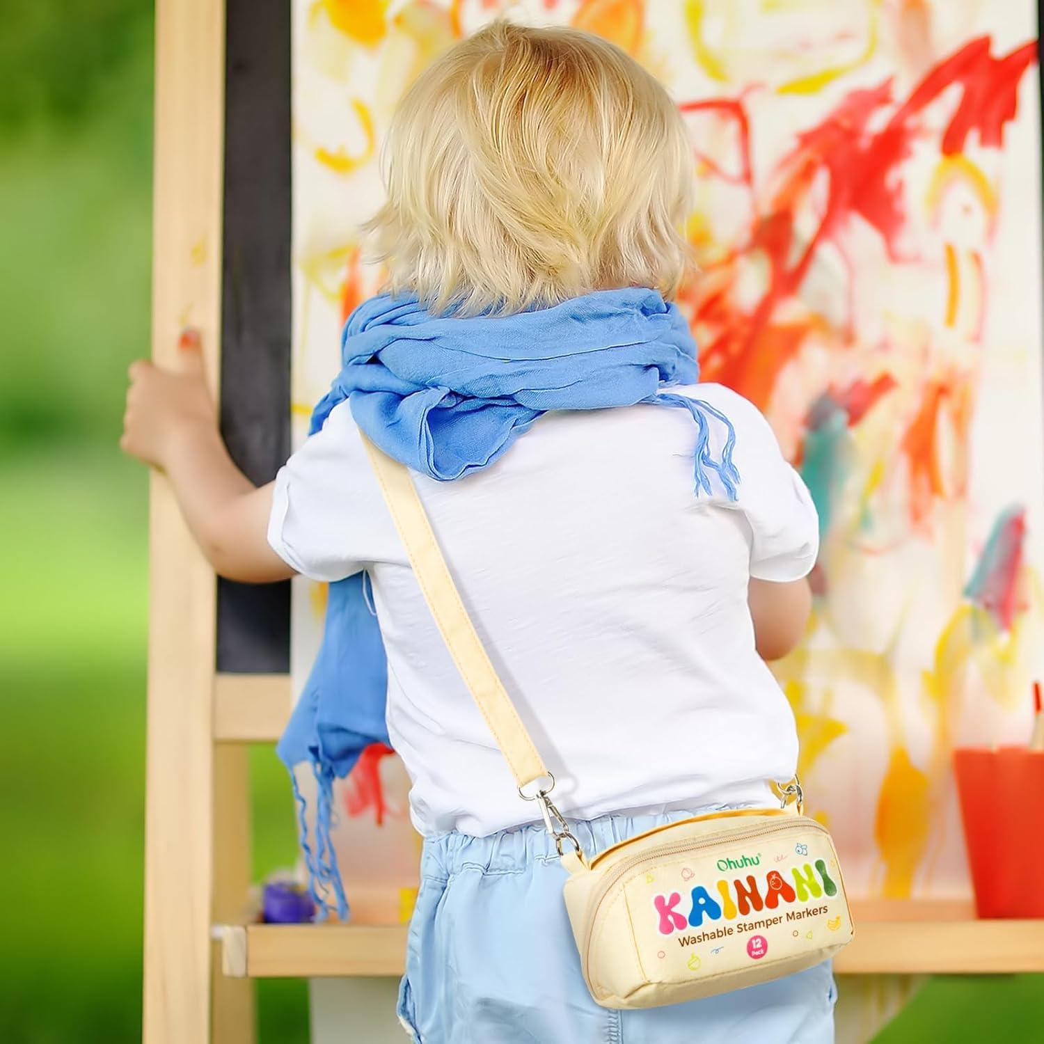 Marcadores Lavables Ohuhu 12 Colores para Niños Punta Doble