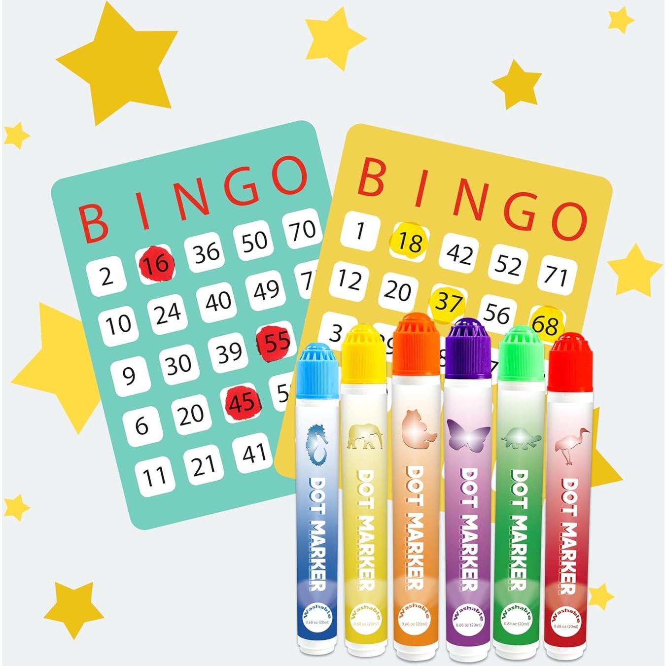 Marcadores de Puntos Bingo Blimark 6 Colores Lavables 120ml