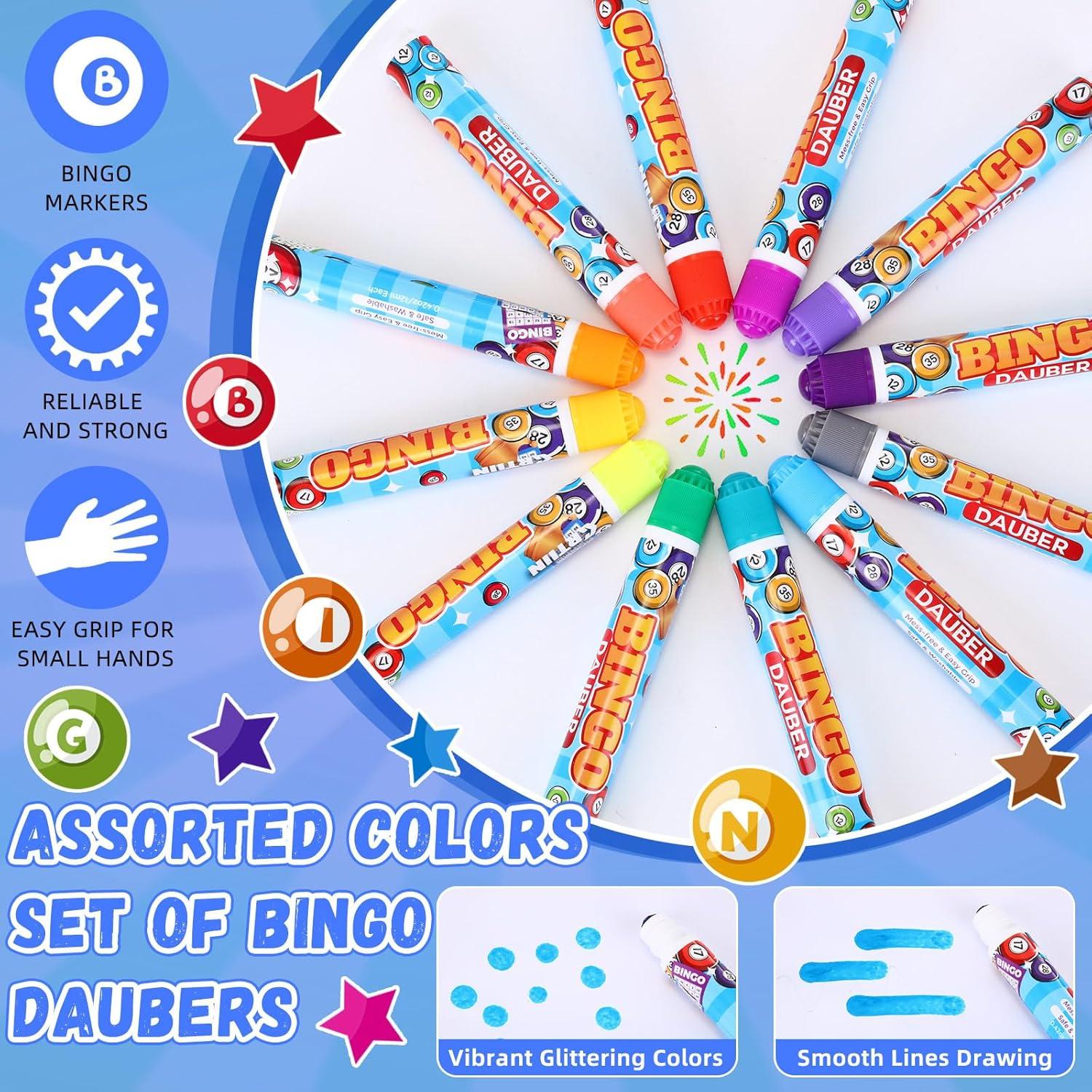 Paquete de 72 Marcadores de Bingo Crtiin 12 Colores 12.5cm