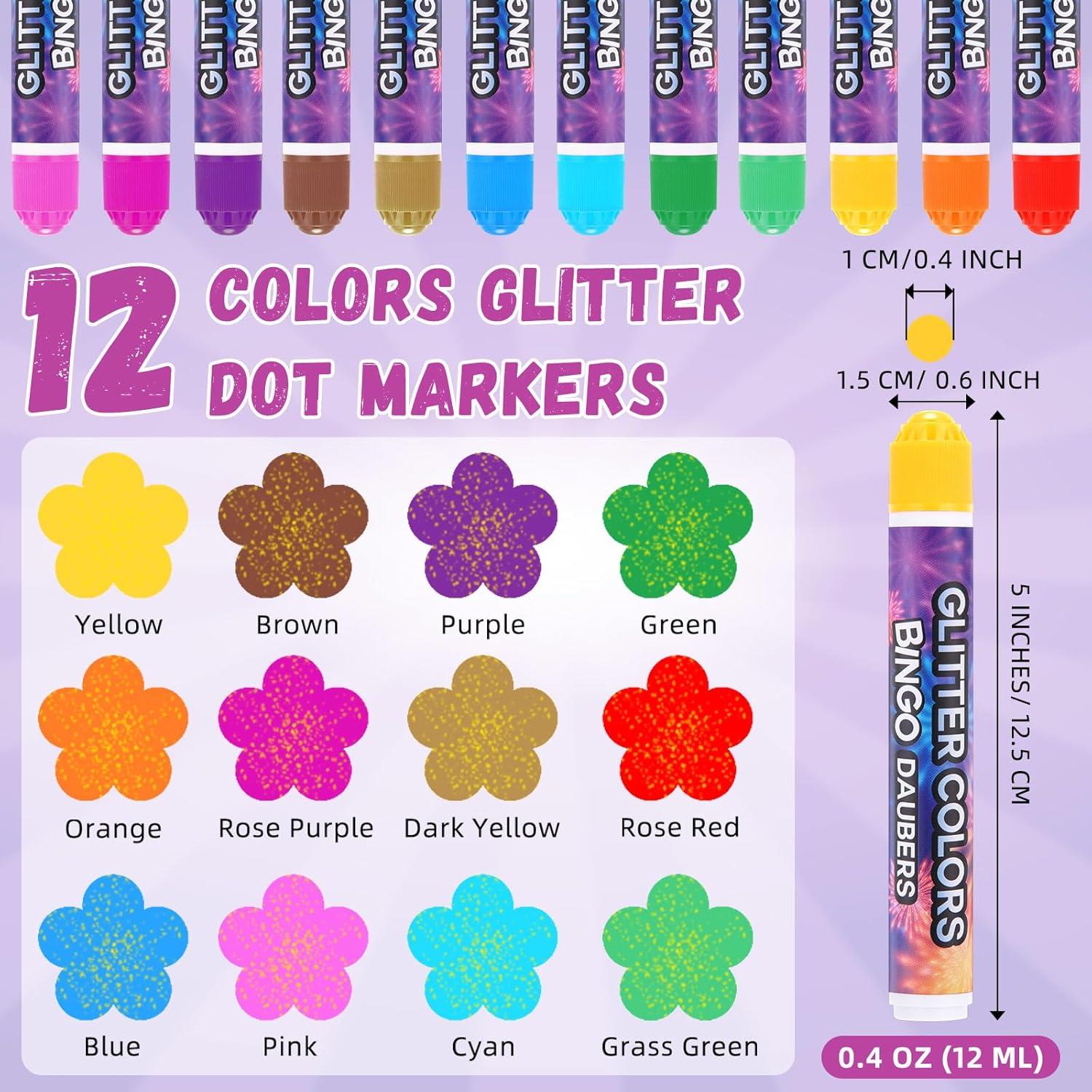 Marcadores de Bingo Brillantes Crtiin - 24 Piezas 12 Colores
