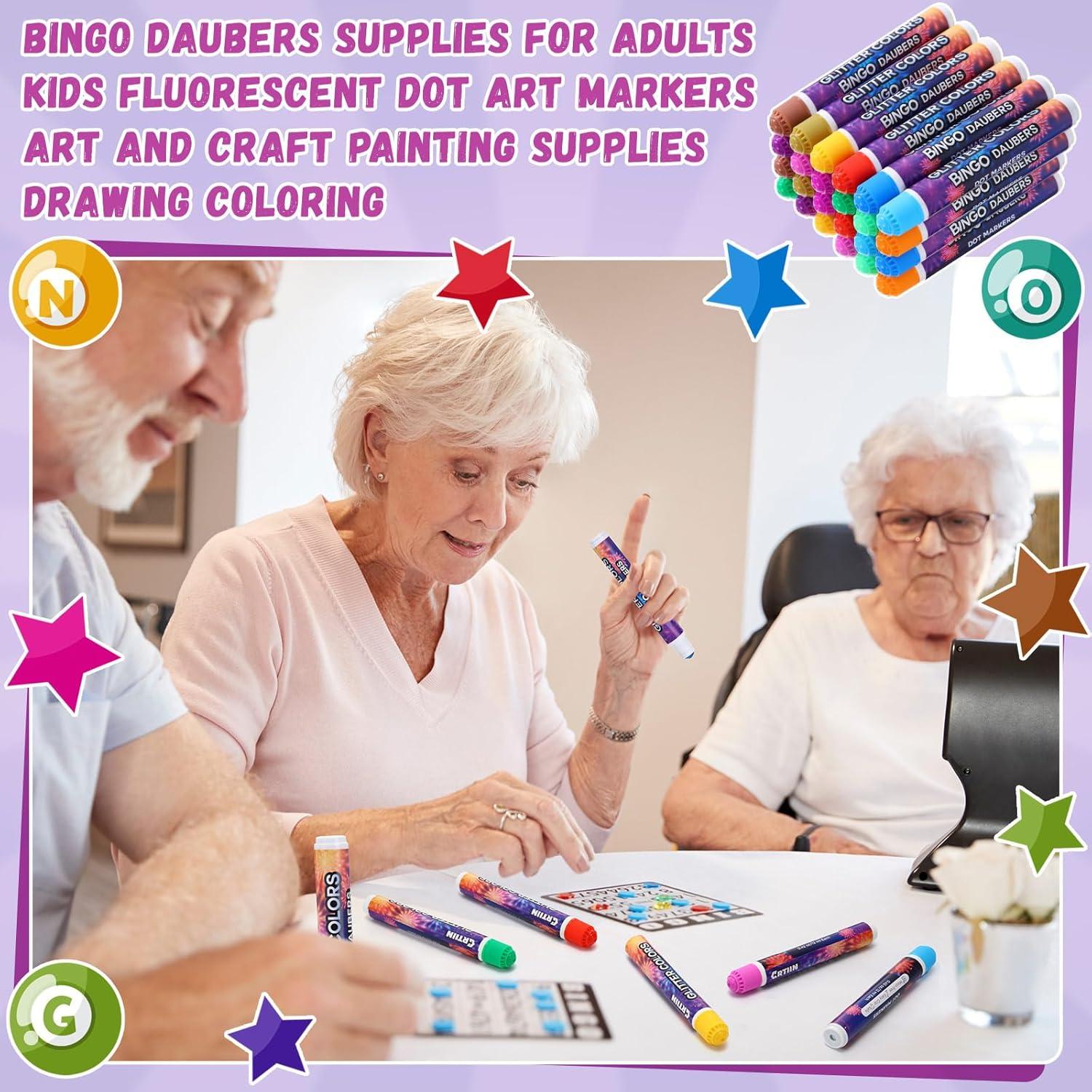 Marcadores de Bingo Brillantes Crtiin - 24 Piezas 12 Colores