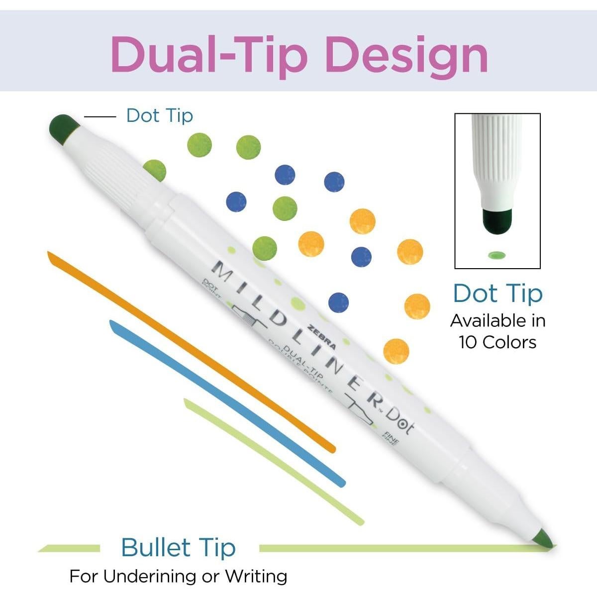 Marcador Doble Punta Zebra Pen Mildliner 10 Colores Tinta Agua