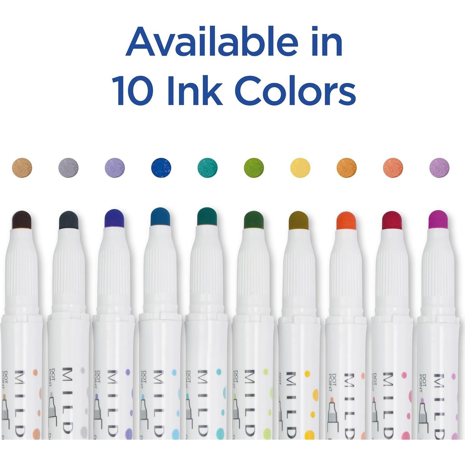 Marcador Doble Punta Zebra Pen Mildliner 10 Colores Tinta Agua