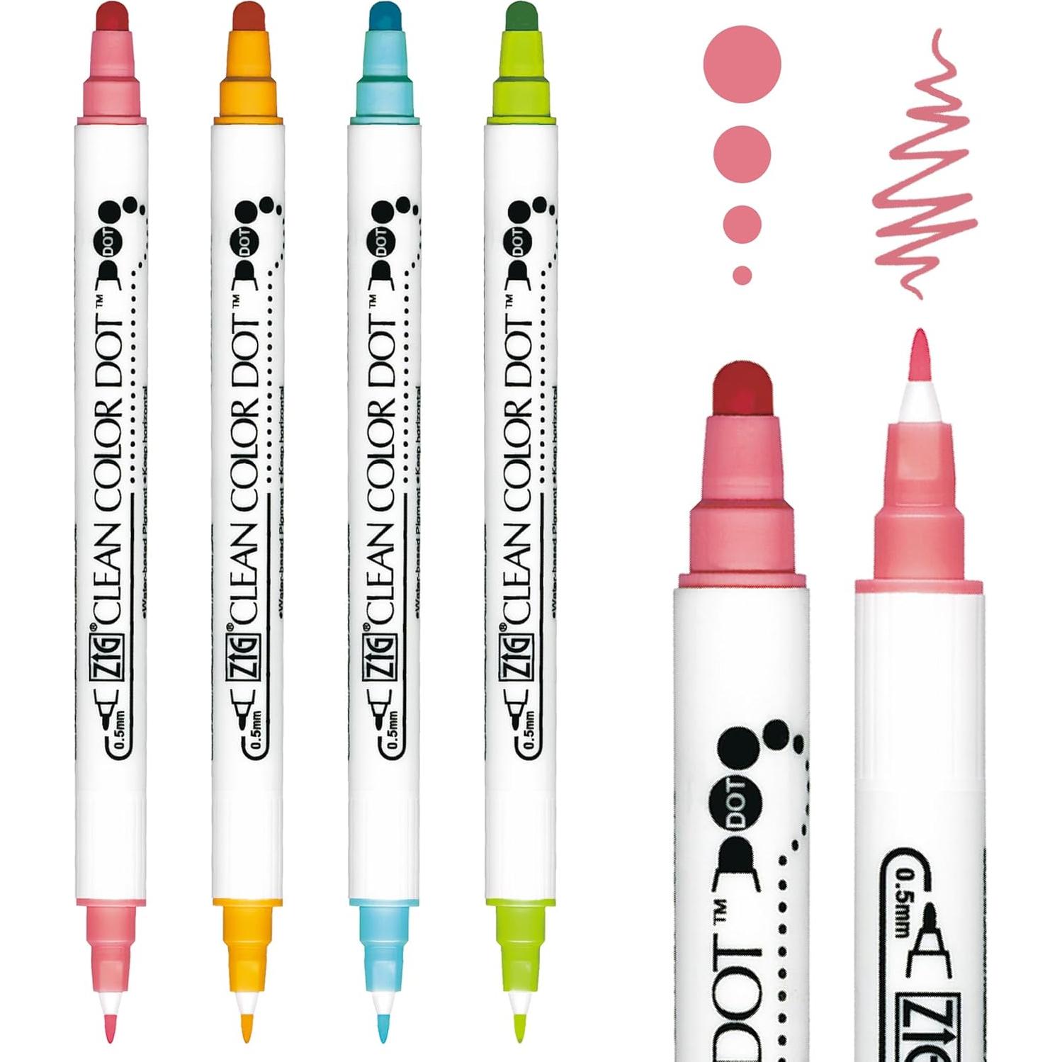 Marcadores Kuretake Zig Clean Colour Dot Set 4 Pzas 0.5mm