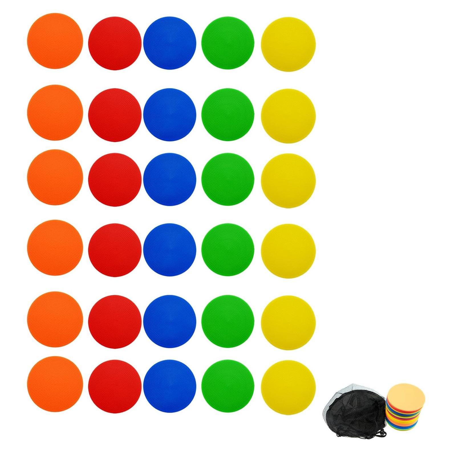 Juego de 30 Marcadores de Piso Suprwin 10cm en 5 Colores