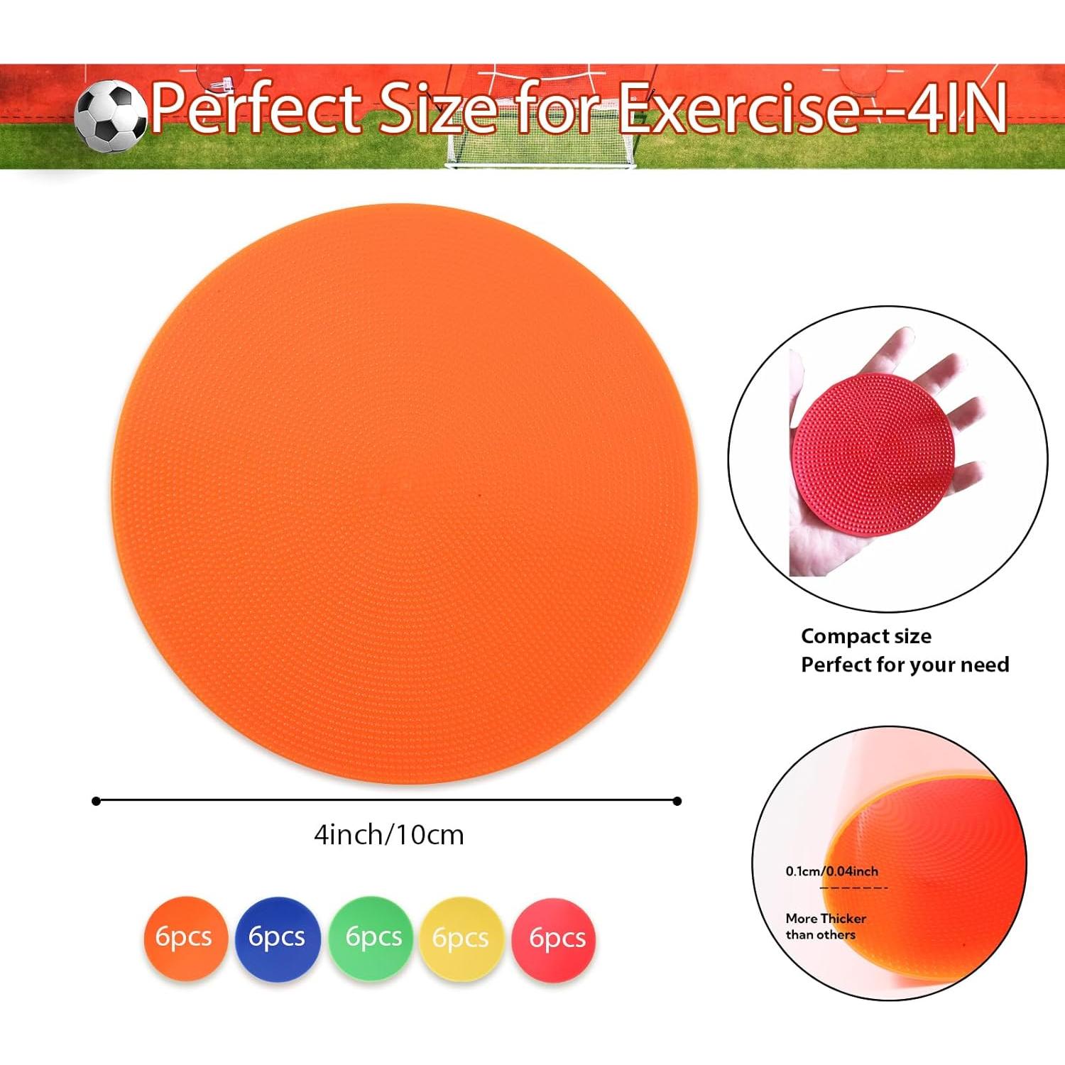 Juego de 30 Marcadores de Piso Suprwin 10cm en 5 Colores