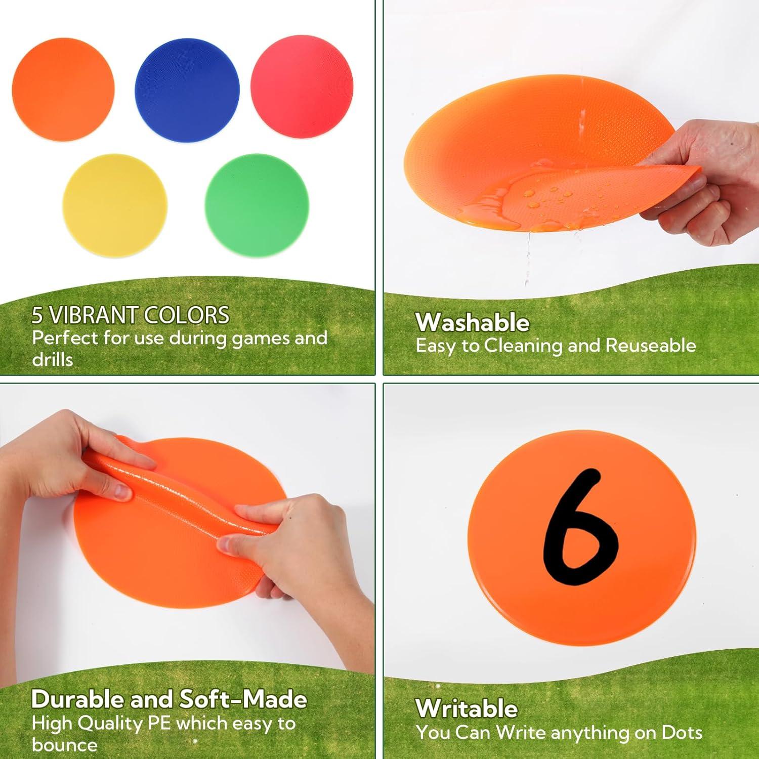 Juego de 30 Marcadores de Piso Suprwin 10cm en 5 Colores