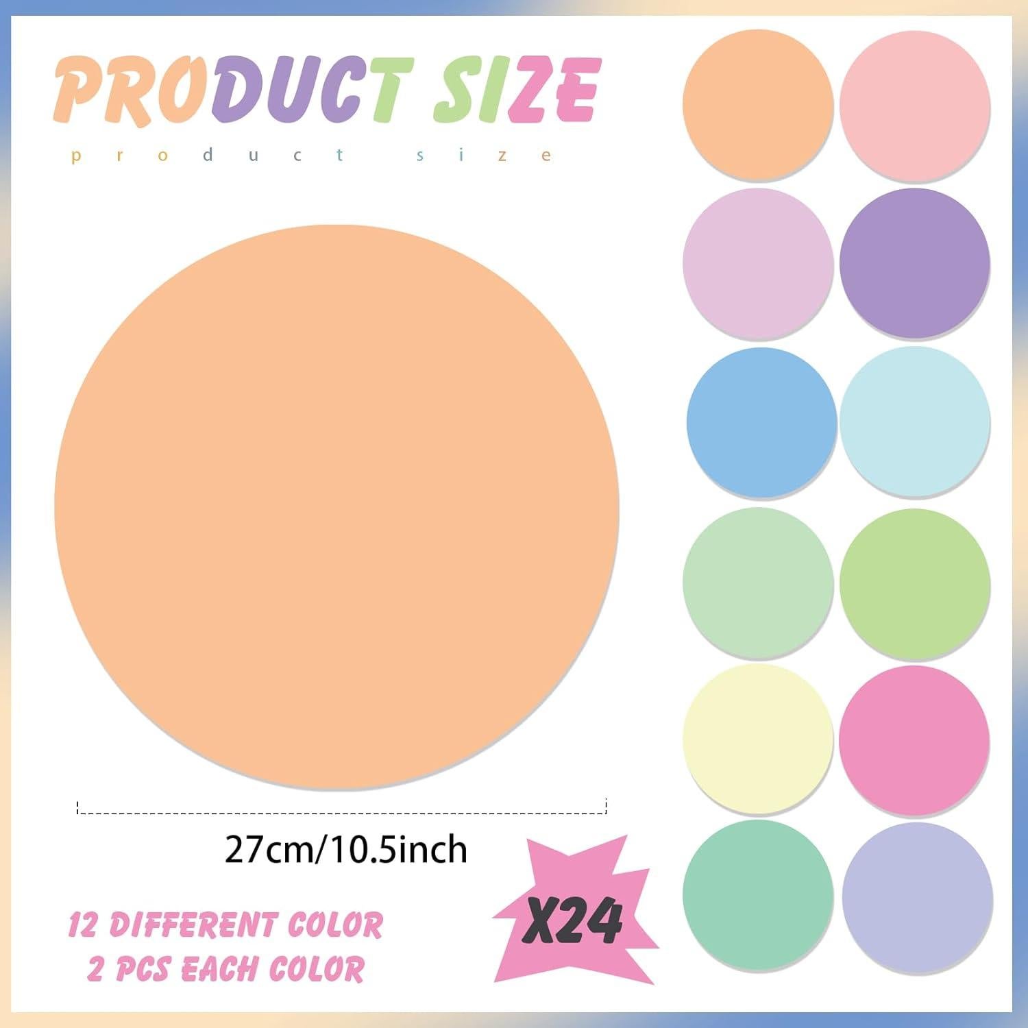 Puntos de Borrado Circulares Coloridos Lincia 27 cm - 24 Piezas