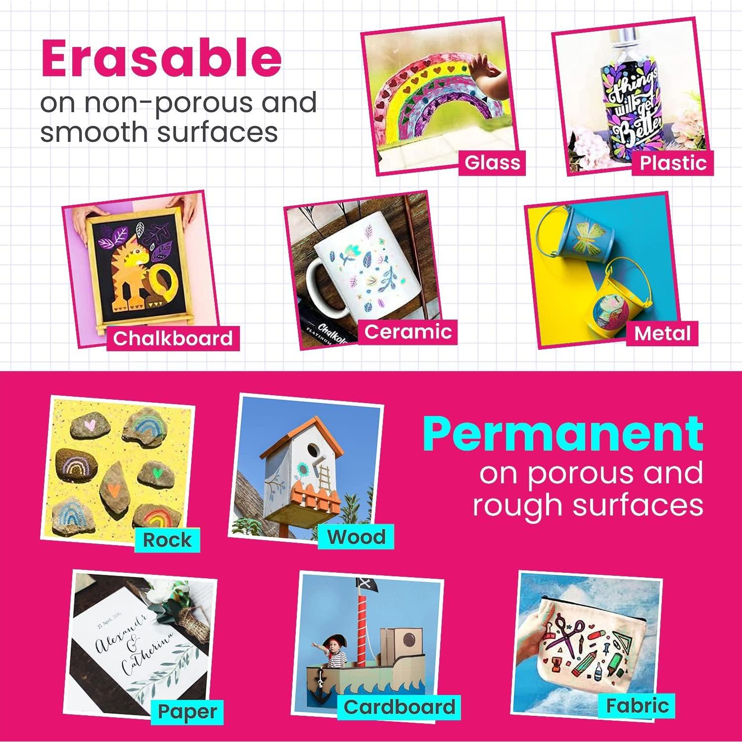 Marcadores de Tiza Blanca Chalkola Punta Fina 3mm - 4 Unidades