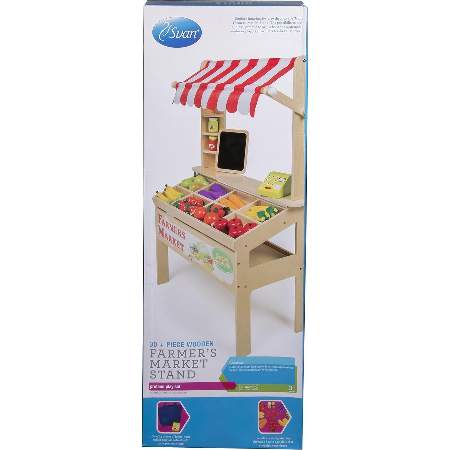 Puesto de Mercado de Agricultores Svan - Juguete de Madera 30+ Piezas