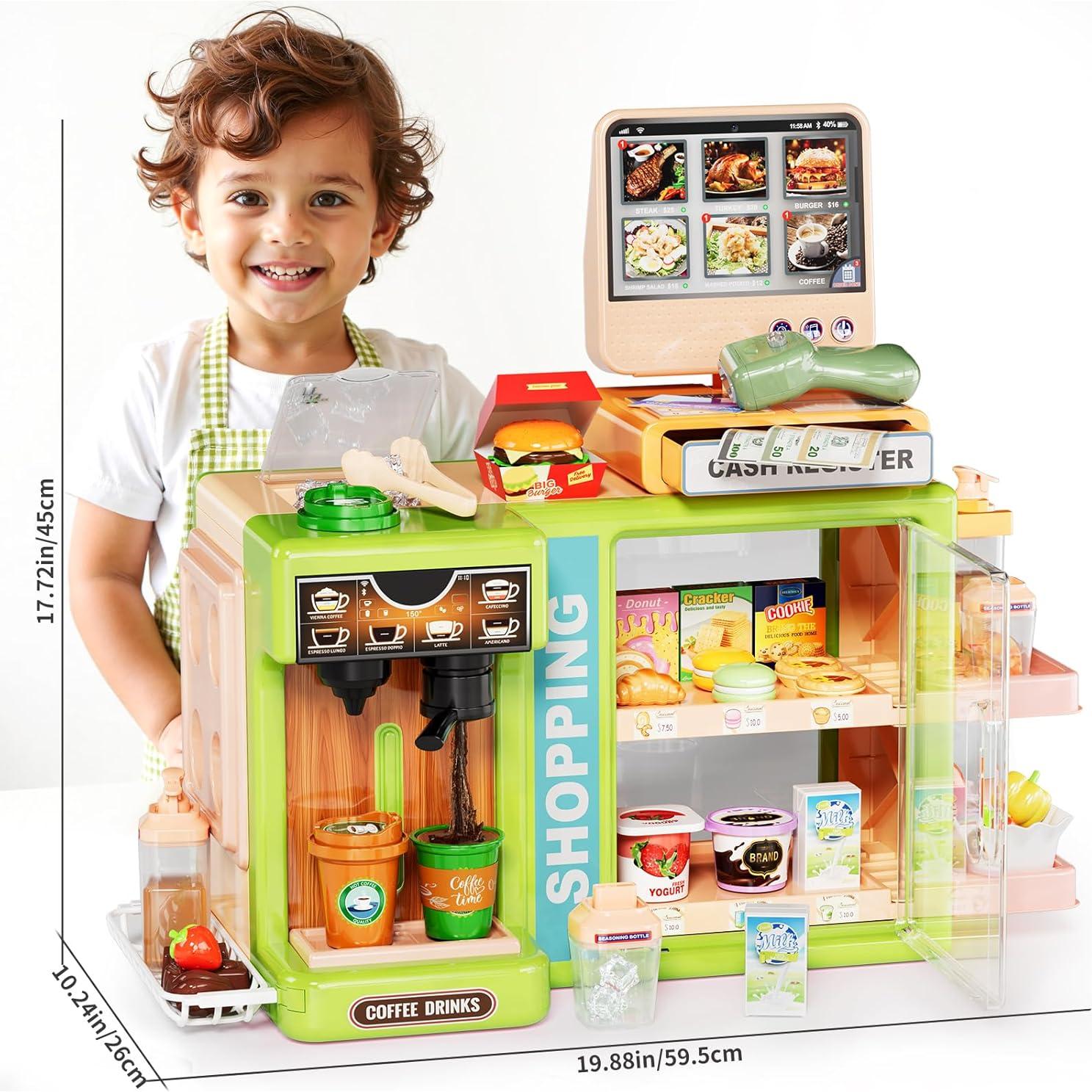 Juego de Supermercado Infantil Pupu Pig 5 en 1 con Caja Registradora