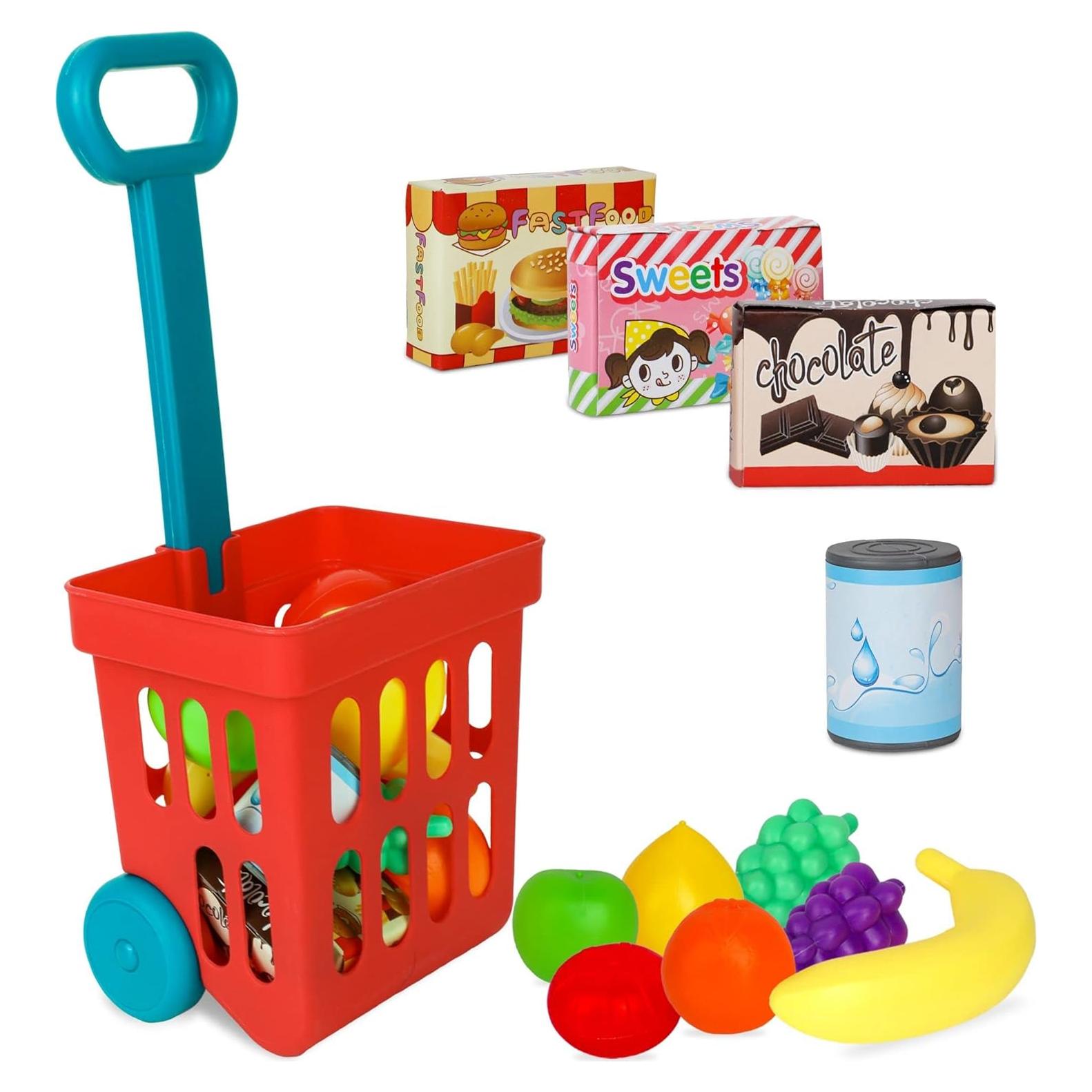 Juego de Carrito de Compras Playkidz con Caja Registradora 13 Piezas